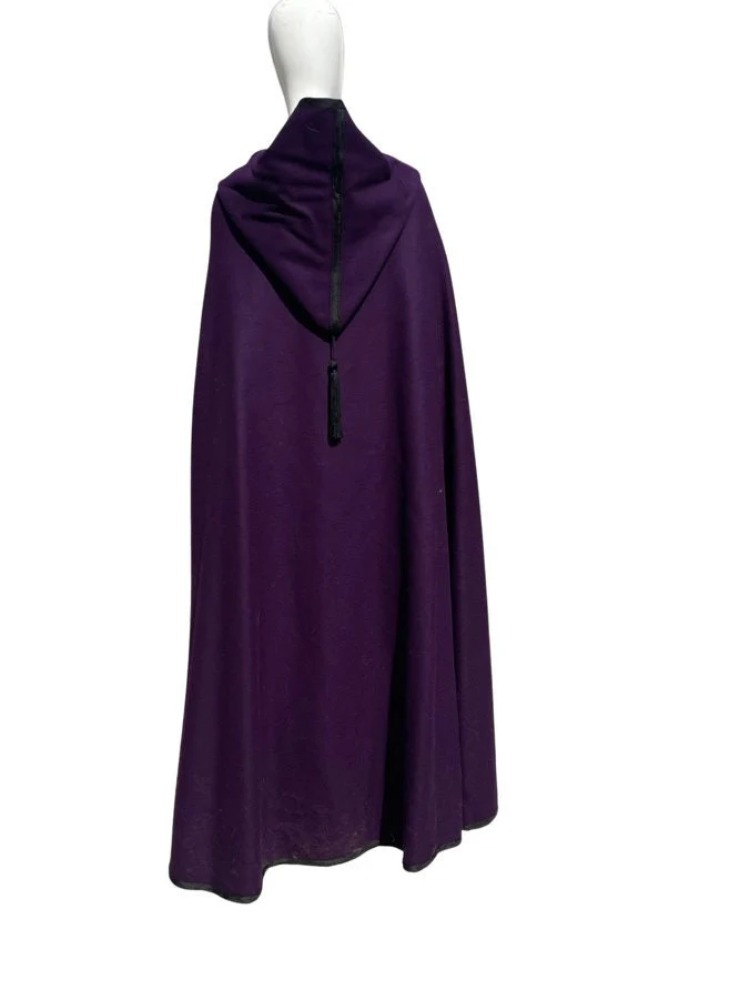70s Vintage Ysl Purple Hooded Russian Collection Cape Double Tassels On Front and Long Tassel On The Hood Statement Piece No Tag by Ysl By YSL - Image 3