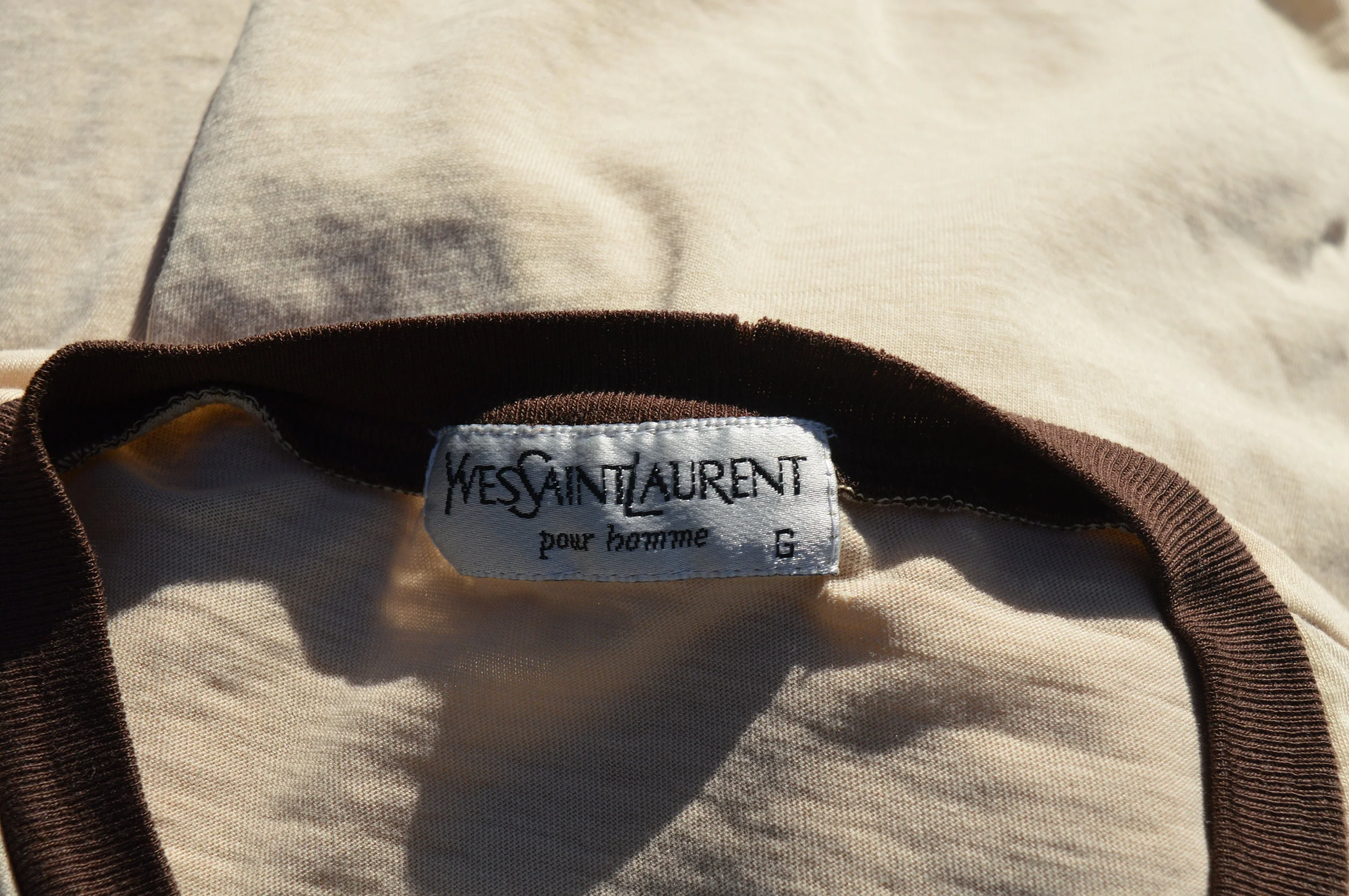 Vintage 70s Ysl Yves Saint Laurent Pour Homme Long Sleeve T-Shirt 50/50 Size Large Unisex by Ysl Yves Saint Laurent - Image 6