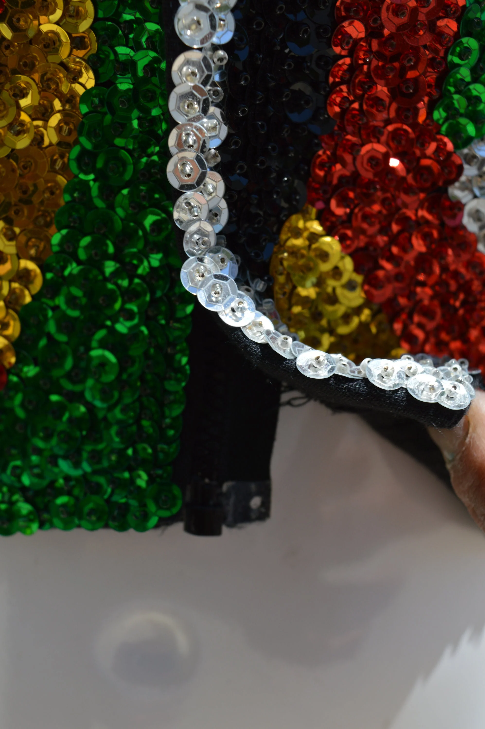 Vintage 80-90s Hand Beaded Hand Made Bustier Size M/l Never Used Halter Beaded Selena Top In Rainbow Sequins and Beads Party Fun Sexy - Image 6