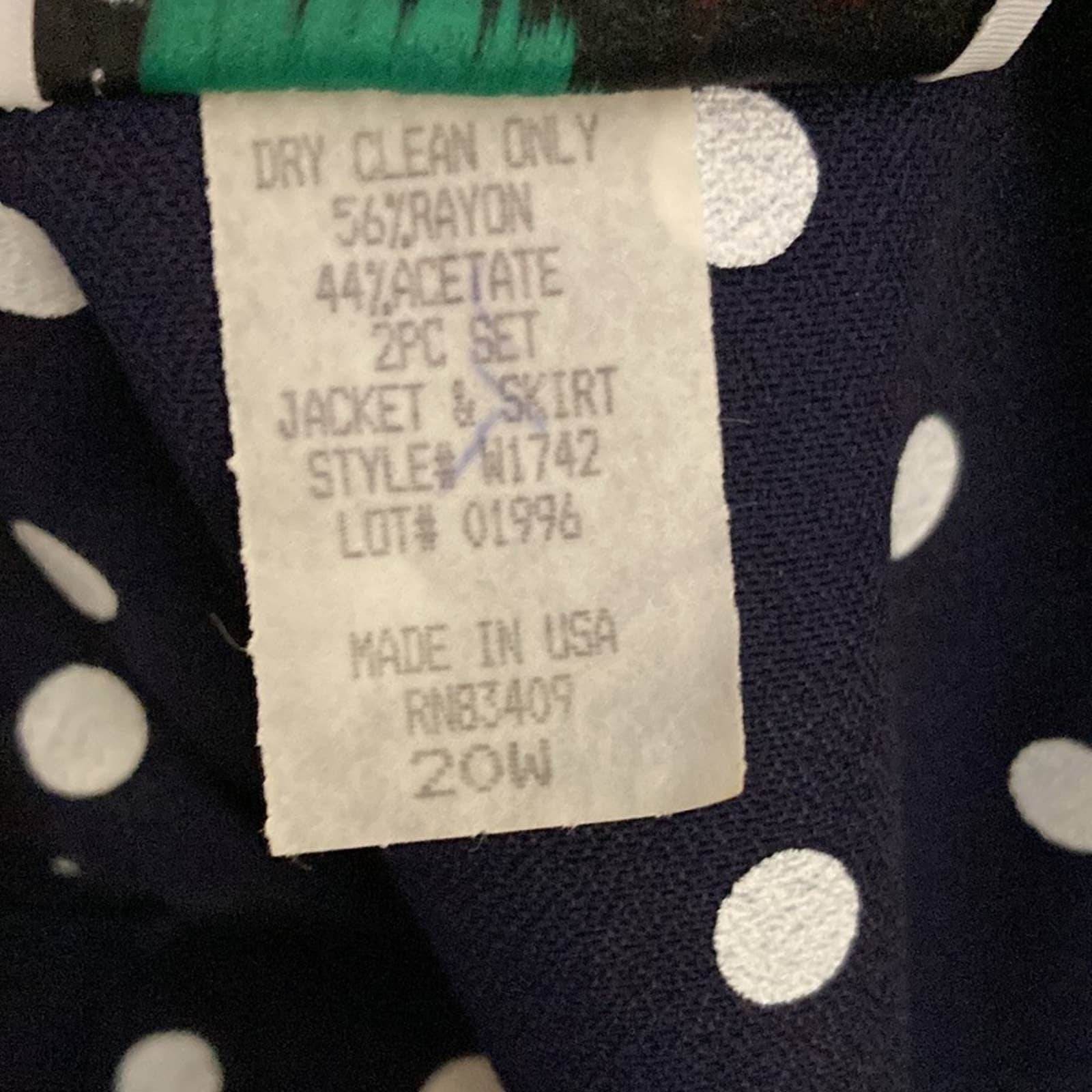 Vintage 80s 90s 2pc Polka Dot Skirt Suit by Lauren Michaels - Image 6
