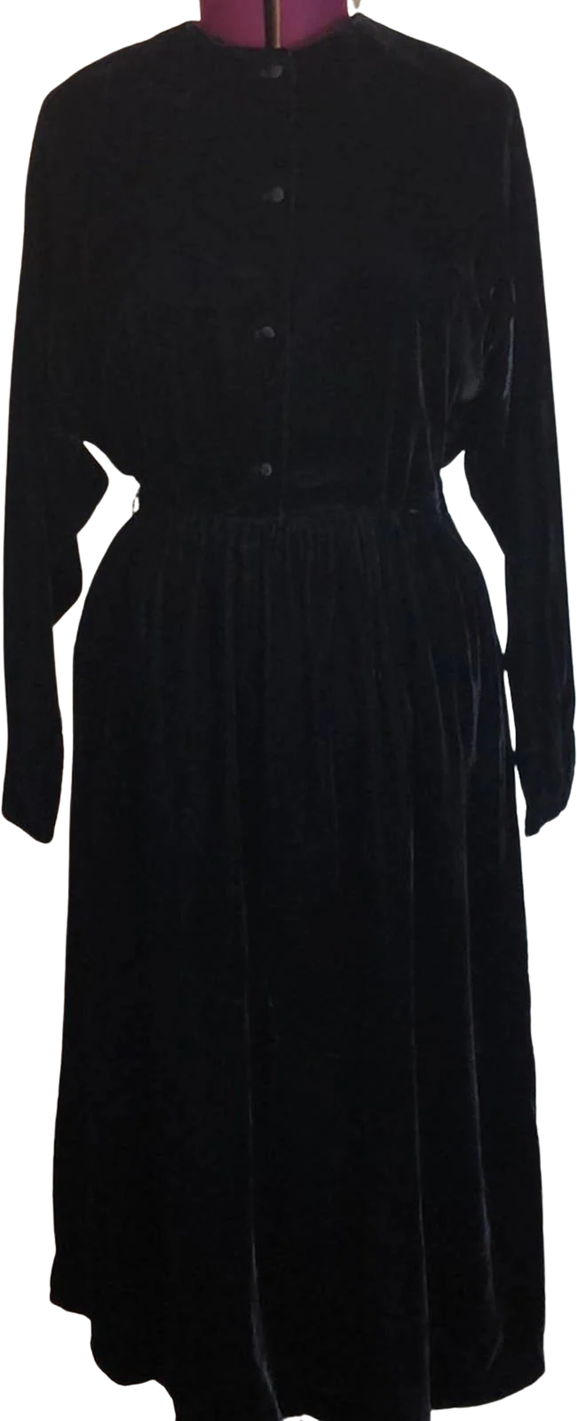 Vintage 80s 90s Black Velvet Goth Grunge Dress Medium 00s Vamp Witch Halloween by Cambridge Sprit