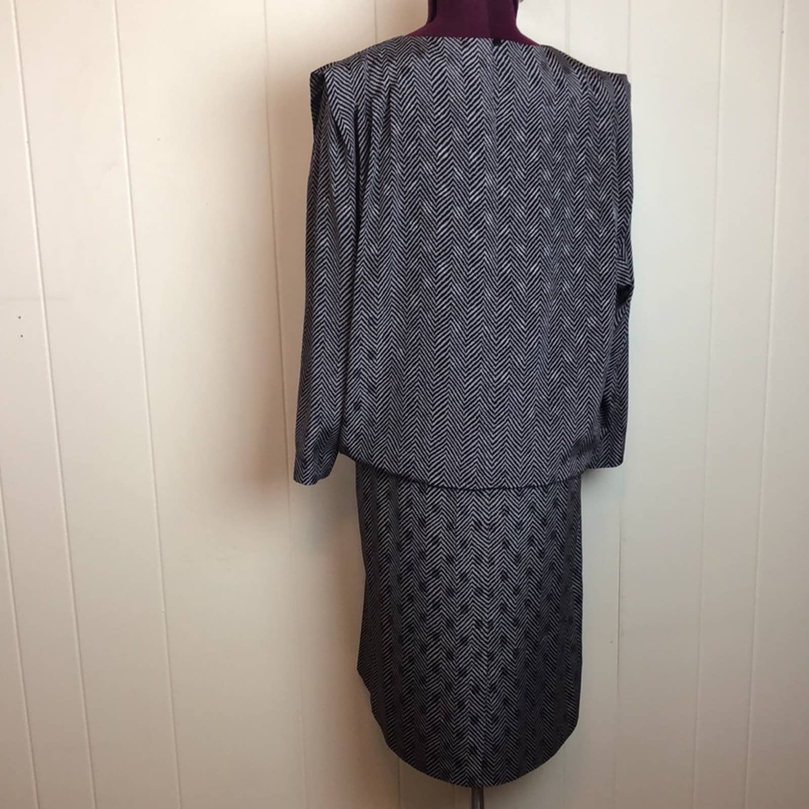 Vintage 80s 90s Boxy Shift Dress 14 Secretary Librarian Teacher Dark Academia by Liz Claiborne - Image 5