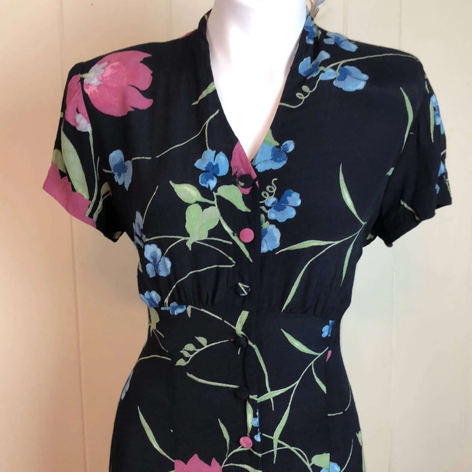 Vintage 80s 90s Button Down Grunge Maxi Dress by RJ Stevens - Image 3