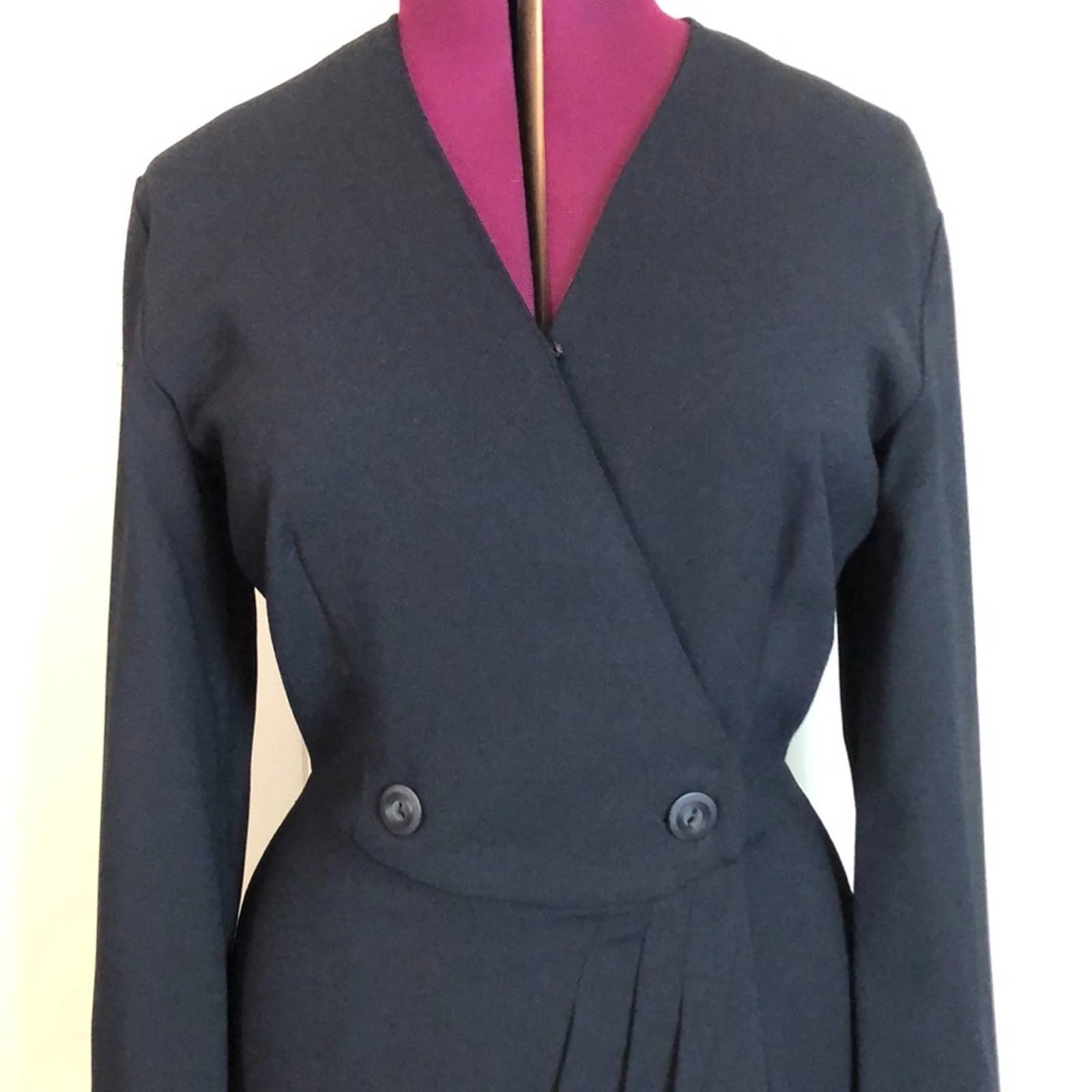 Vintage 80s 90s Double Breasted Coat Dress by Bichon - Image 3