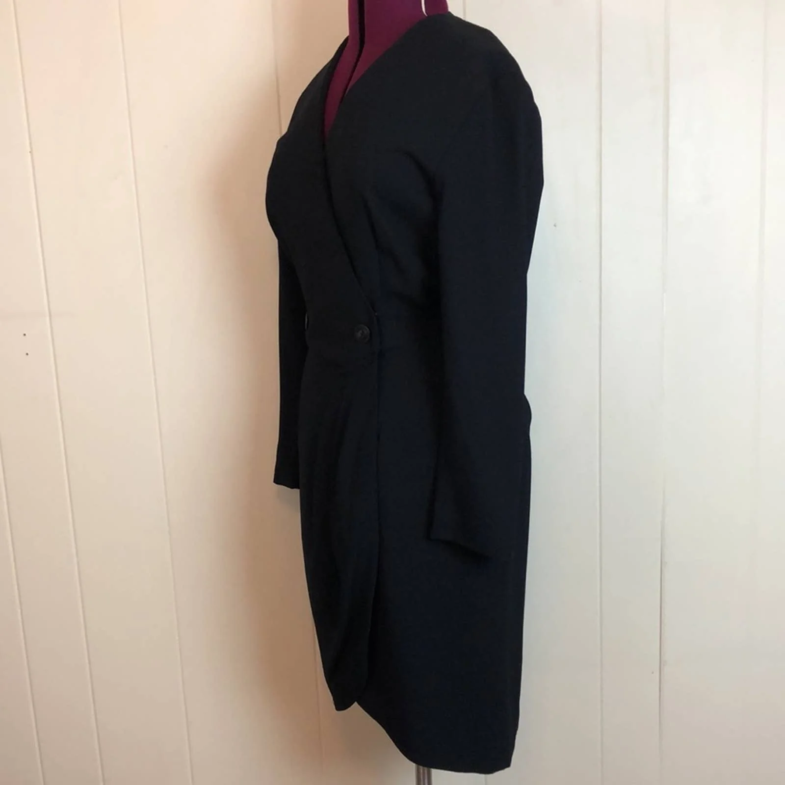 Vintage 80s 90s Double Breasted Coat Dress by Bichon - Image 4