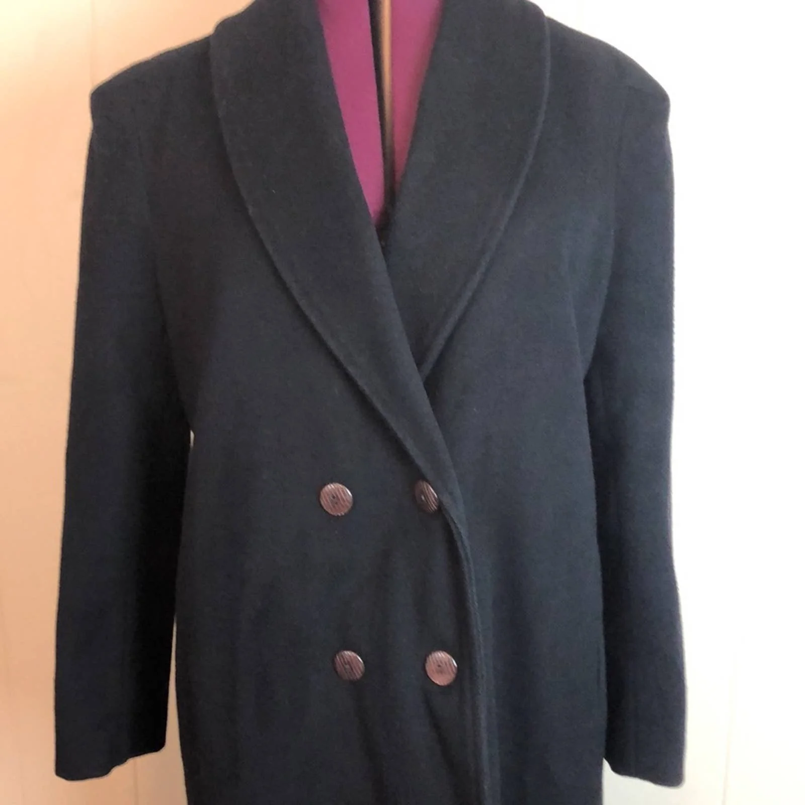 Vintage 80s 90s Double Breasted Long Wool Trench Coat by Westbrook - Image 3