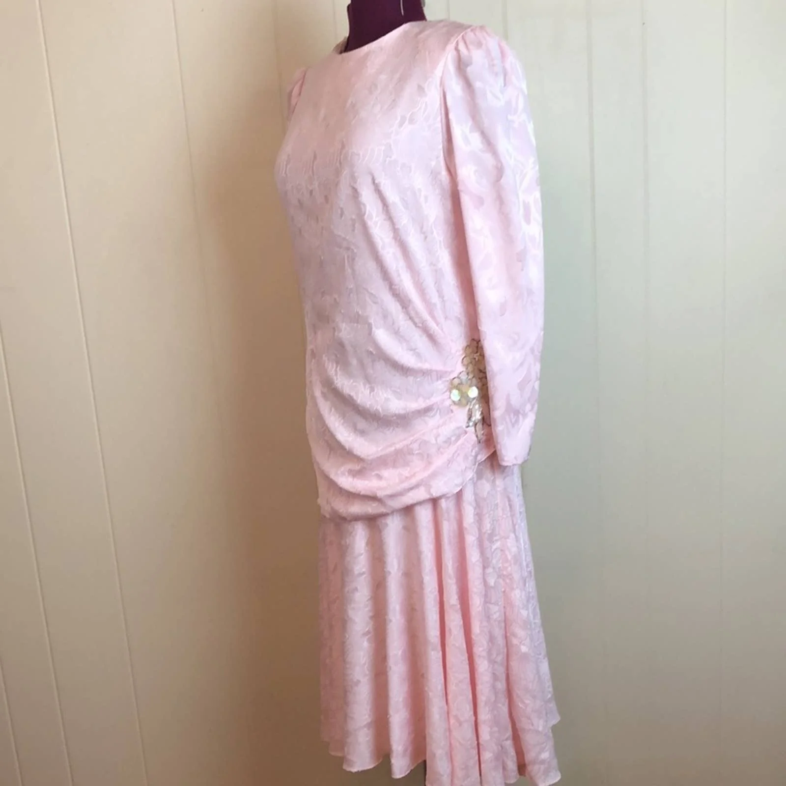 Vintage 80s 90s Drop Waist Golden Girls Party Dress 14 Evening Cocktail Formal by After Dark - Image 3