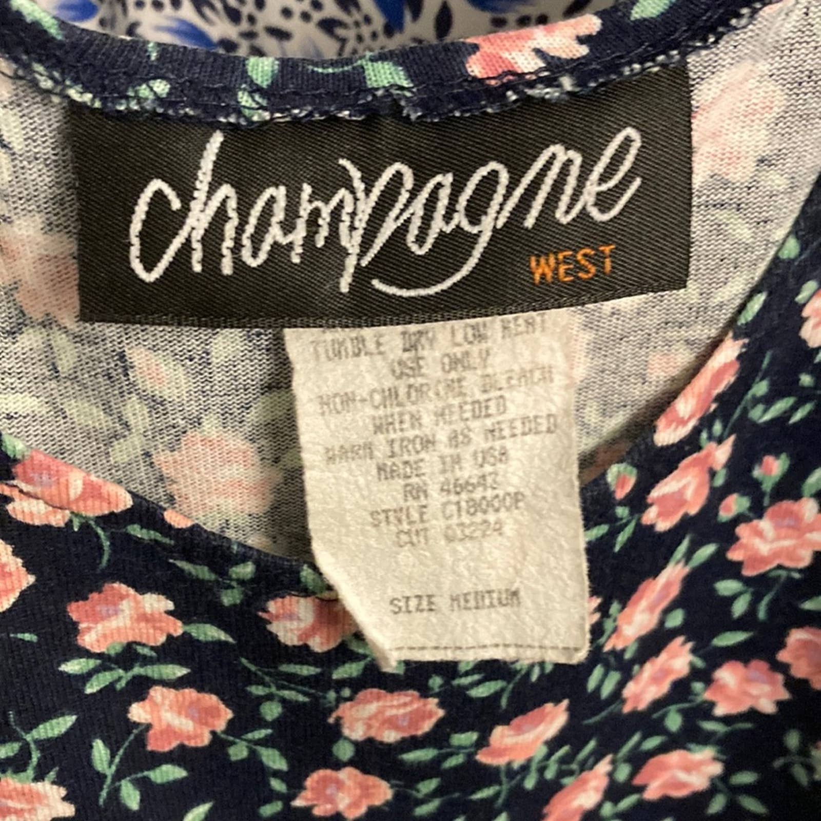 Vintage 80s 90s Floral Grunge Tank Dress by Champagne - Image 6