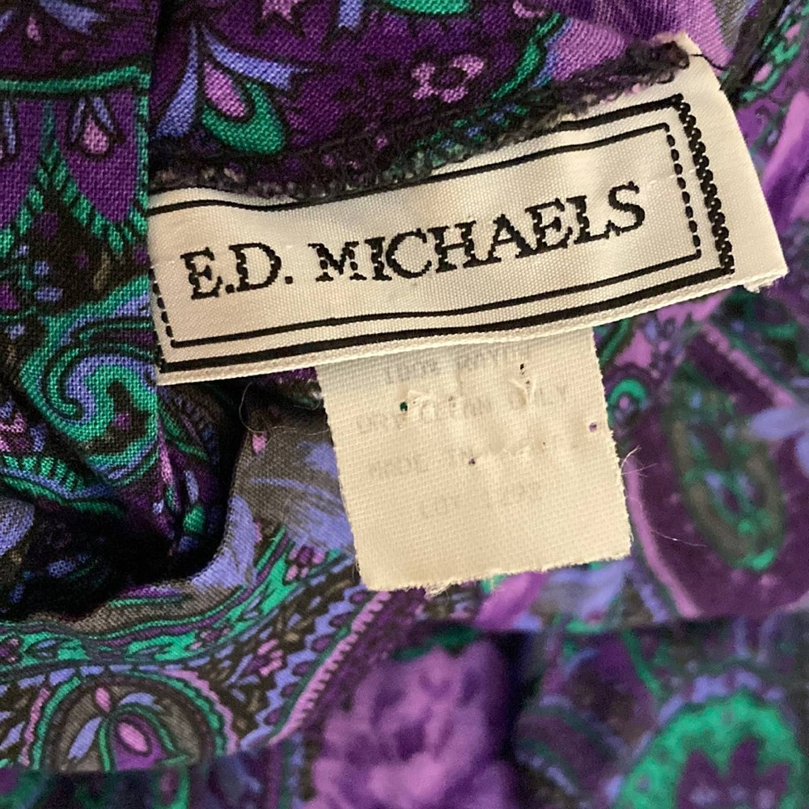 Vintage 80s 90s Golden Girls Paisley Floral Shirtdress Medium Rockabilly Daytime by ED Michaels - Image 6