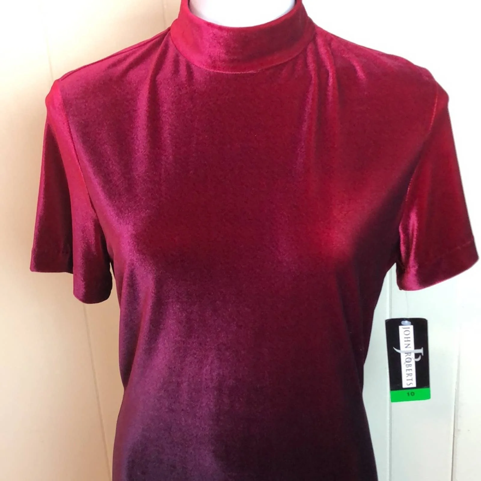 Vintage 80s 90s High Neck Grunge Velvet Maxi Dress 10 Ombré Christmas Party by John Roberts - Image 3