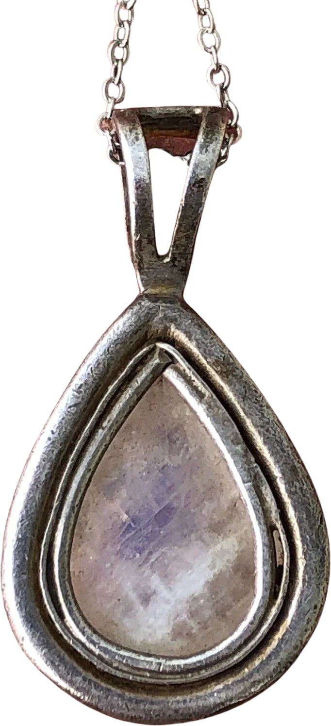 80s/90s Vintage 80s 90s Labradorite Pendant Necklace Sterling Silver 18 Inches By Artisan - Image 2