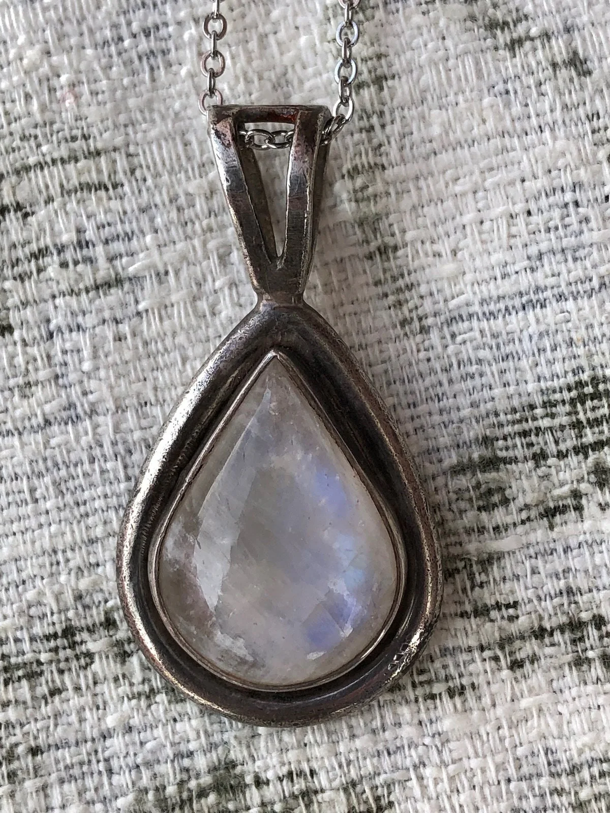 80s/90s Vintage 80s 90s Labradorite Pendant Necklace Sterling Silver 18 Inches By Artisan - Image 7