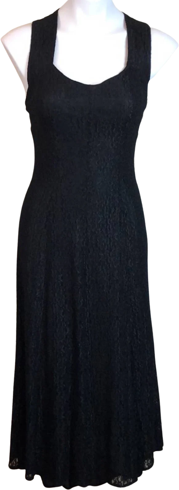 Vintage 80s 90s Lace Floral Grunge Dress Small Cross Strap Back Goth Party by Diane K