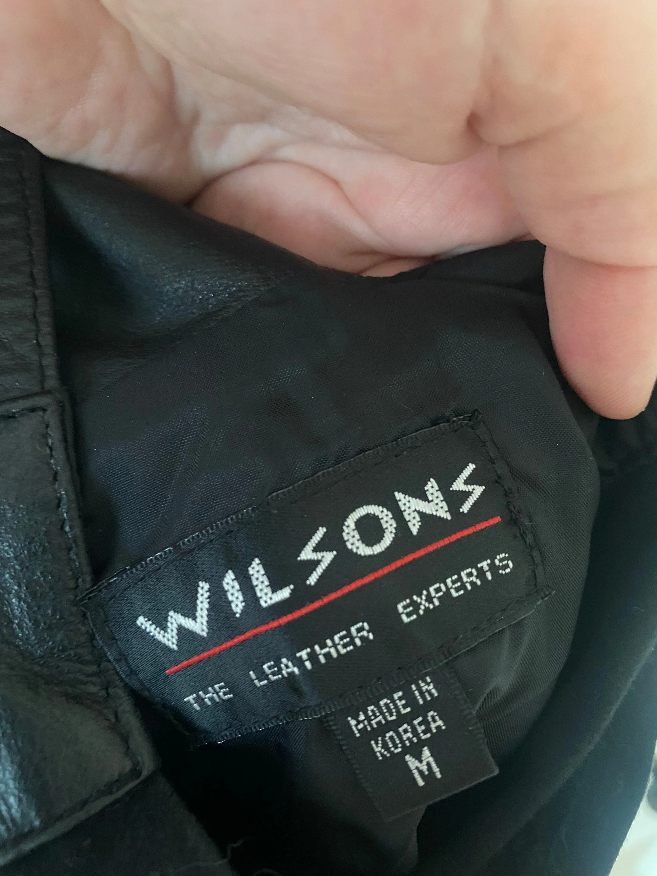 Vintage 80s 90s Leather Black V-Neck Bodycon Mini Dress Size Small Medium by Wilson’s - Image 6