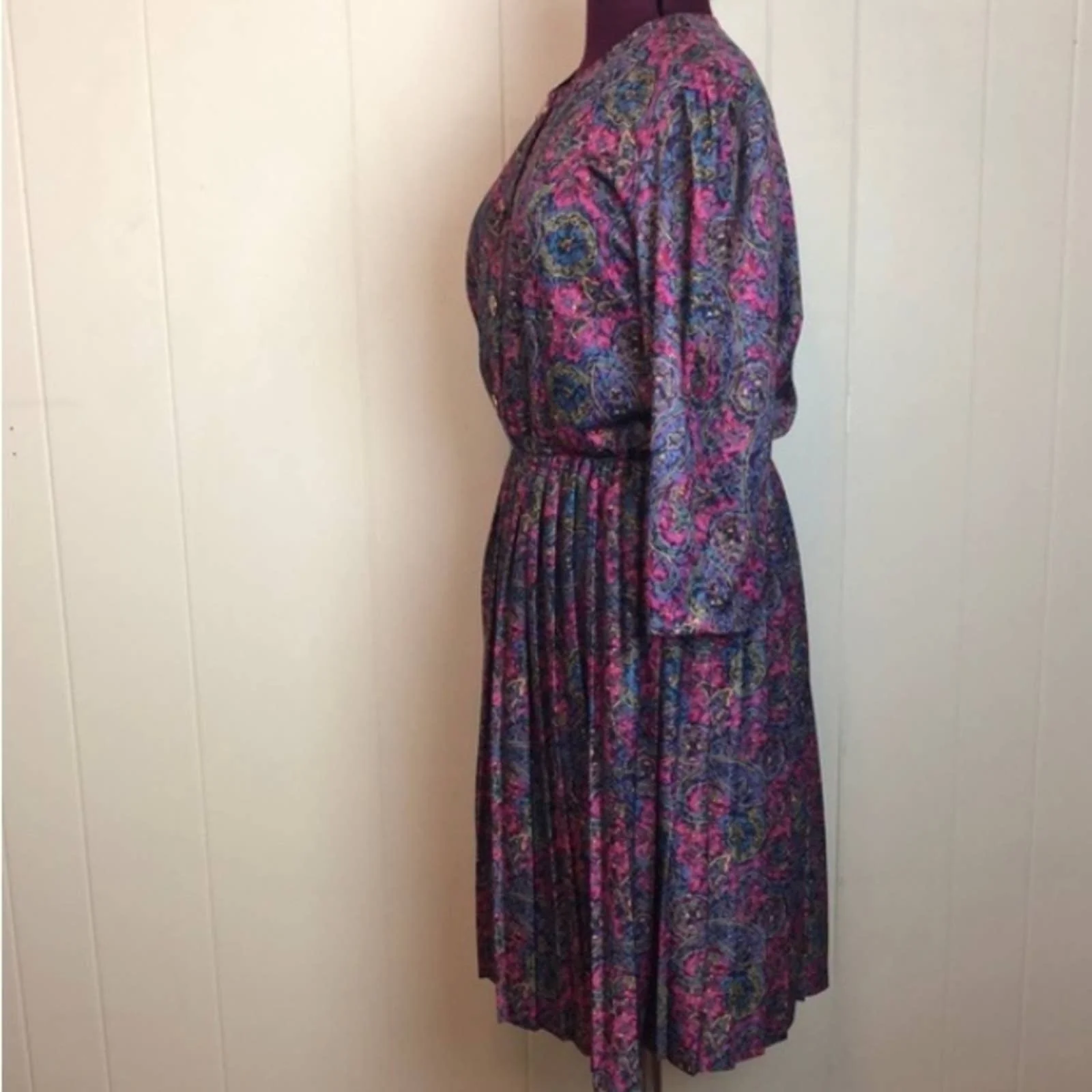 Vintage 80s 90s Paisley Golden Girls Shirtdress by Glenfrey Fashions - Image 4