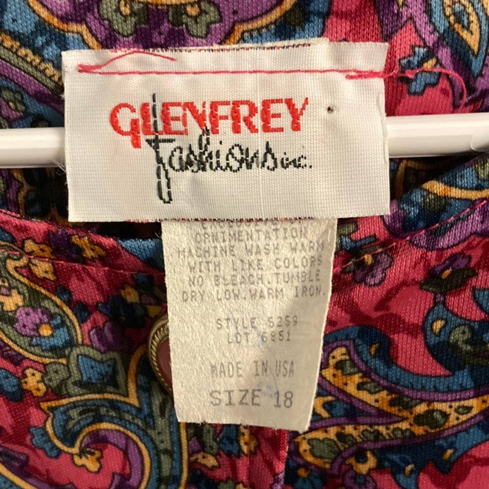 Vintage 80s 90s Paisley Golden Girls Shirtdress by Glenfrey Fashions - Image 7