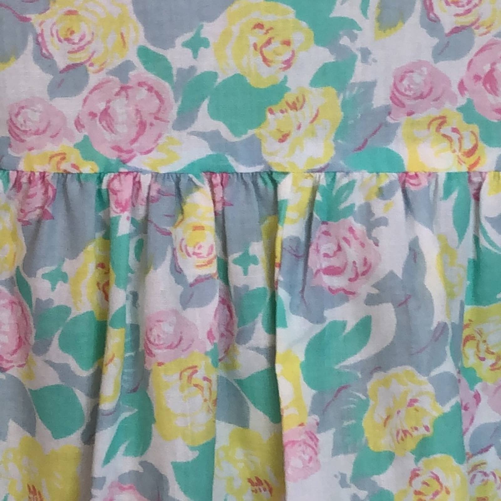 Vintage 80s 90s Pastel Floral Jumpsuit One Piece 2t Girls Kids Toddler Prairie by Lightning Bug - Image 3