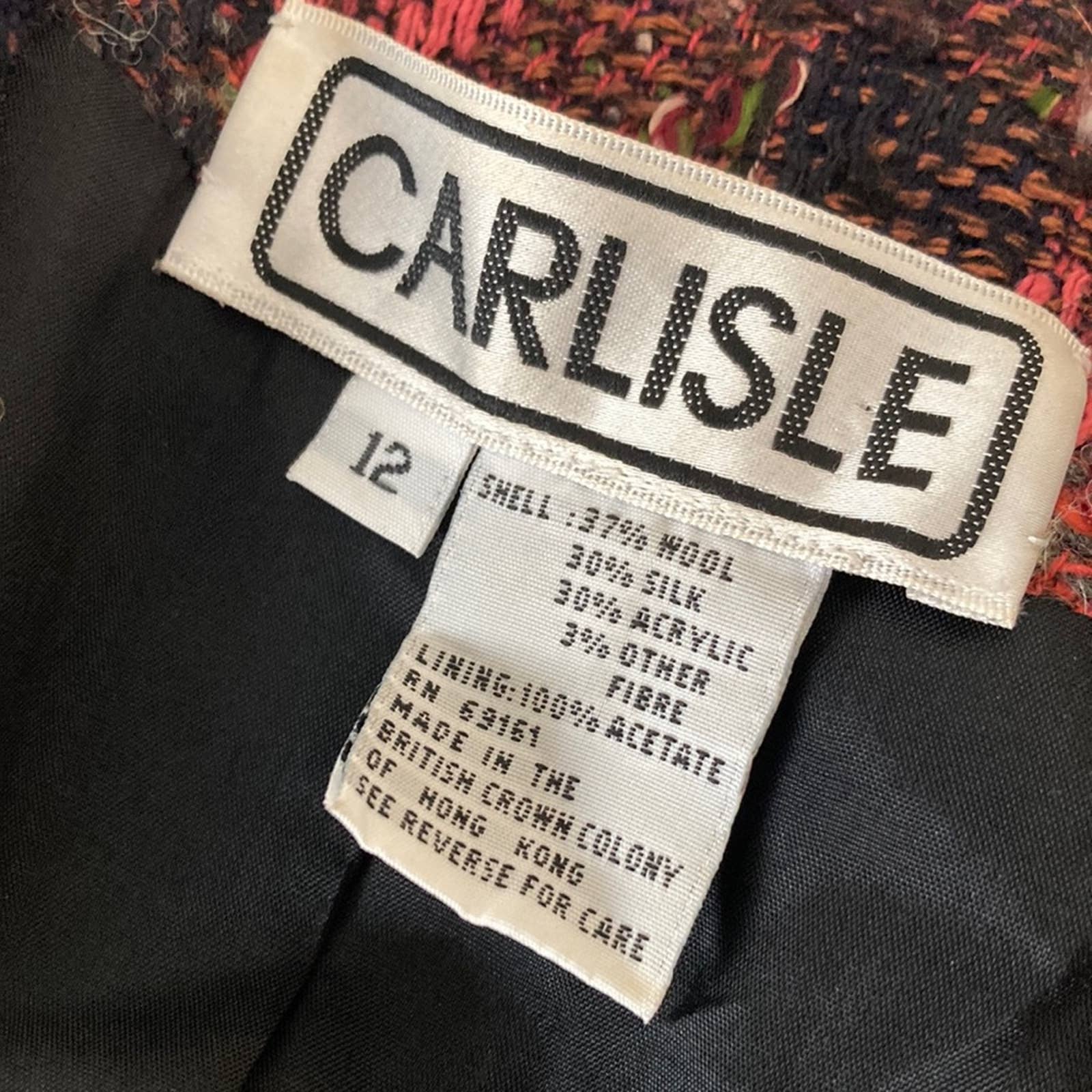 Vintage 80s 90s Silk Wool Classy Skirt Suit by Carlisle - Image 7