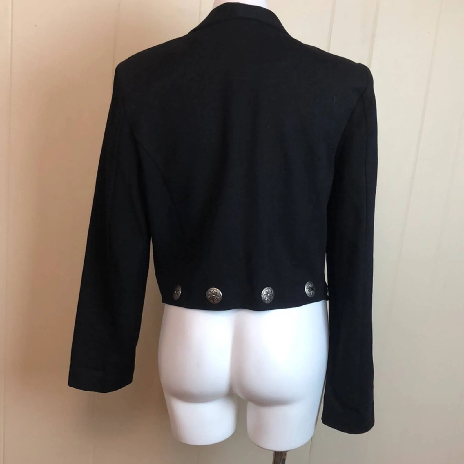 Vintage 80s 90s Tailored Western Military Denim Jacket Medium Nwt Dead Stock by Western Collection - Image 4
