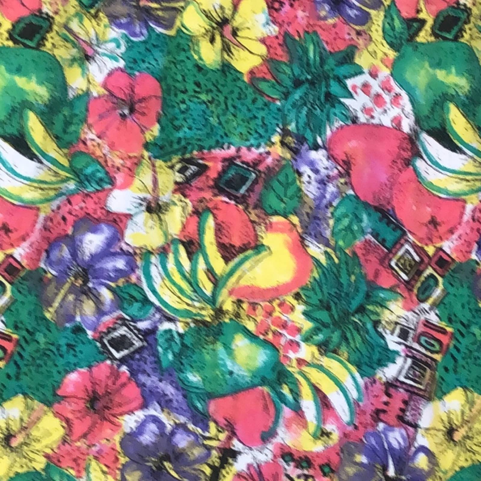 Vintage 80s 90s Tropical Fruit Hawaiian Shirt Large Casual Button Down - Image 2