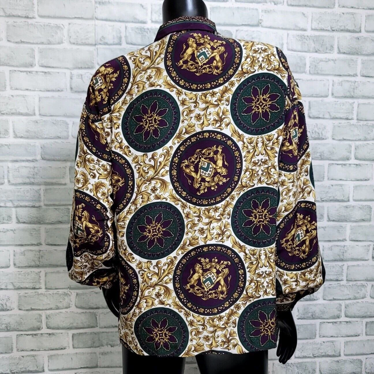 80s/90s Multi Ornate Filigree Long Sleeve Button Up By Thats Me! - Image 2