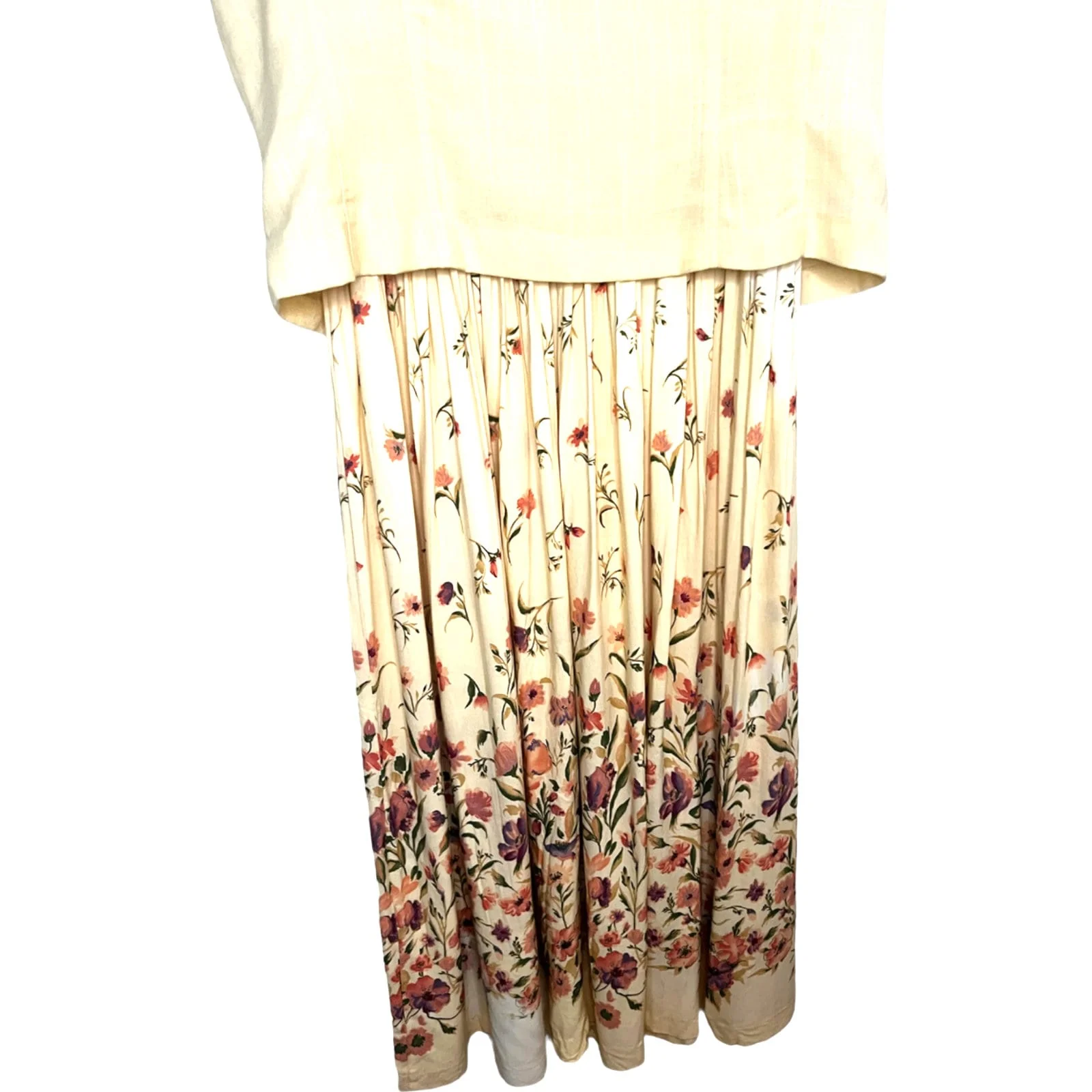 Vintage 80s 90s Yellow Pink Floral Vest Dress 1x Xl 16 Cottage by Stonebridge - Image 2