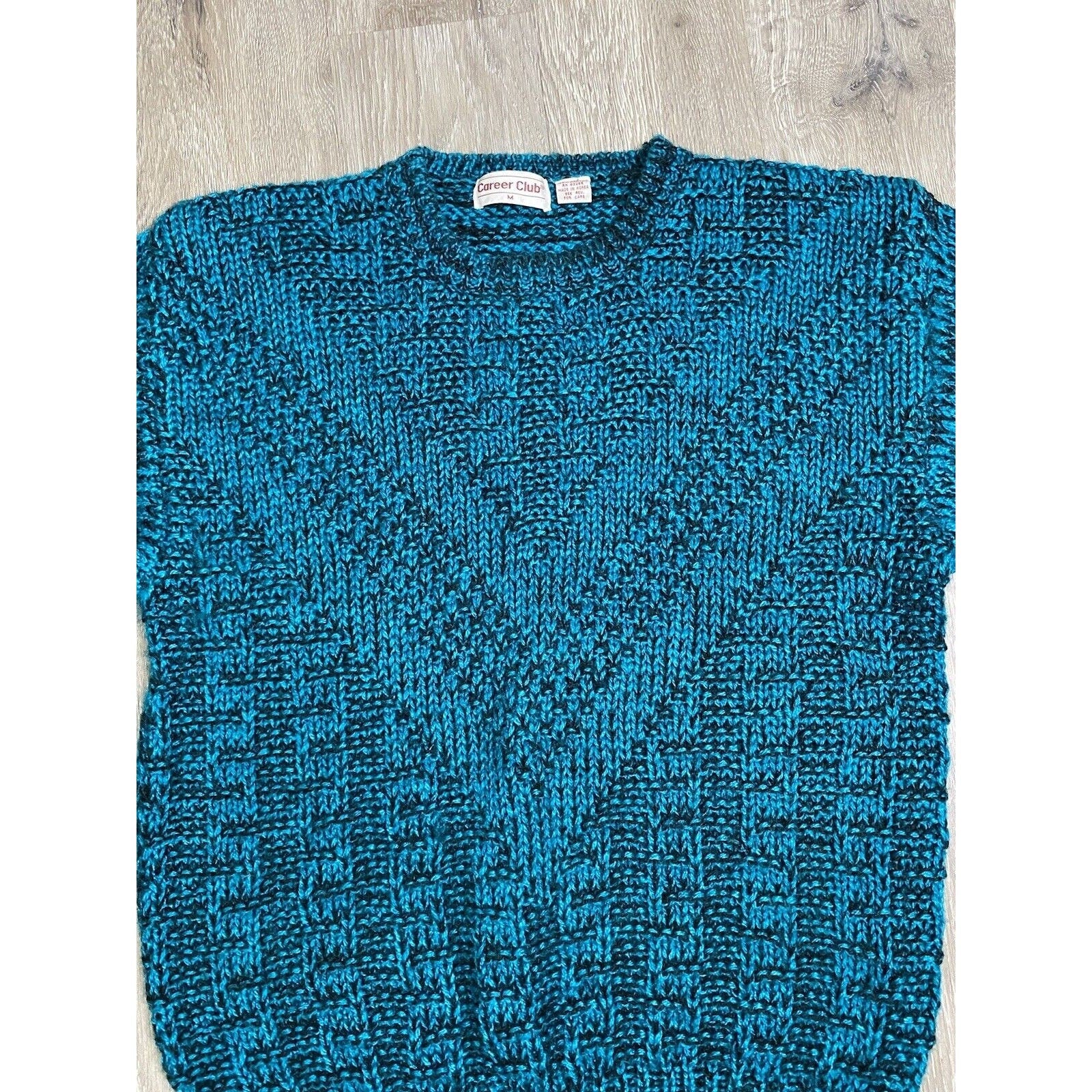 Vintage 80s Acrylic Crewneck Sweater Textured by Career Club - Image 3