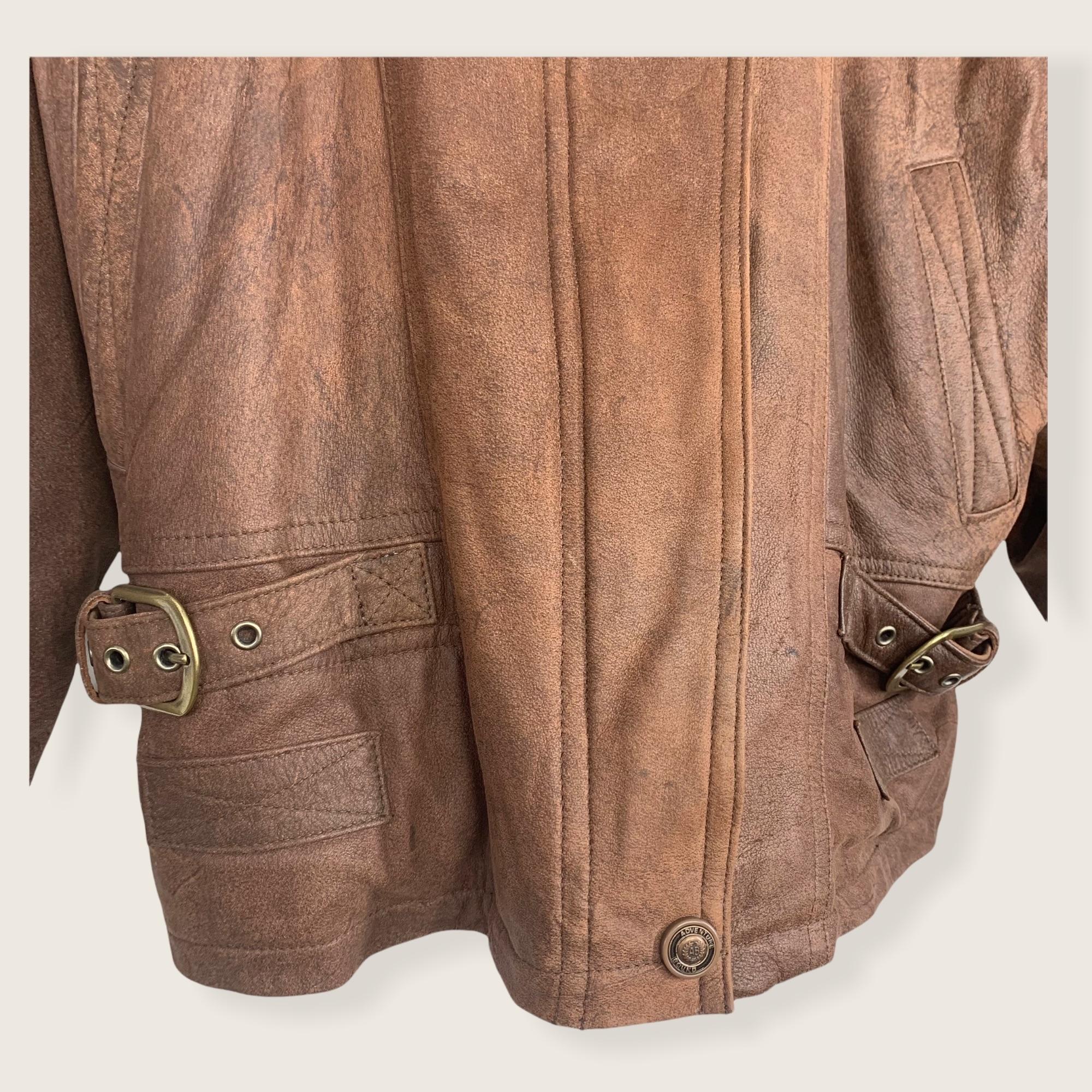 Vintage 80s Adventure Bound Bomber Jacket Small by Wilsons Leather - Image 4