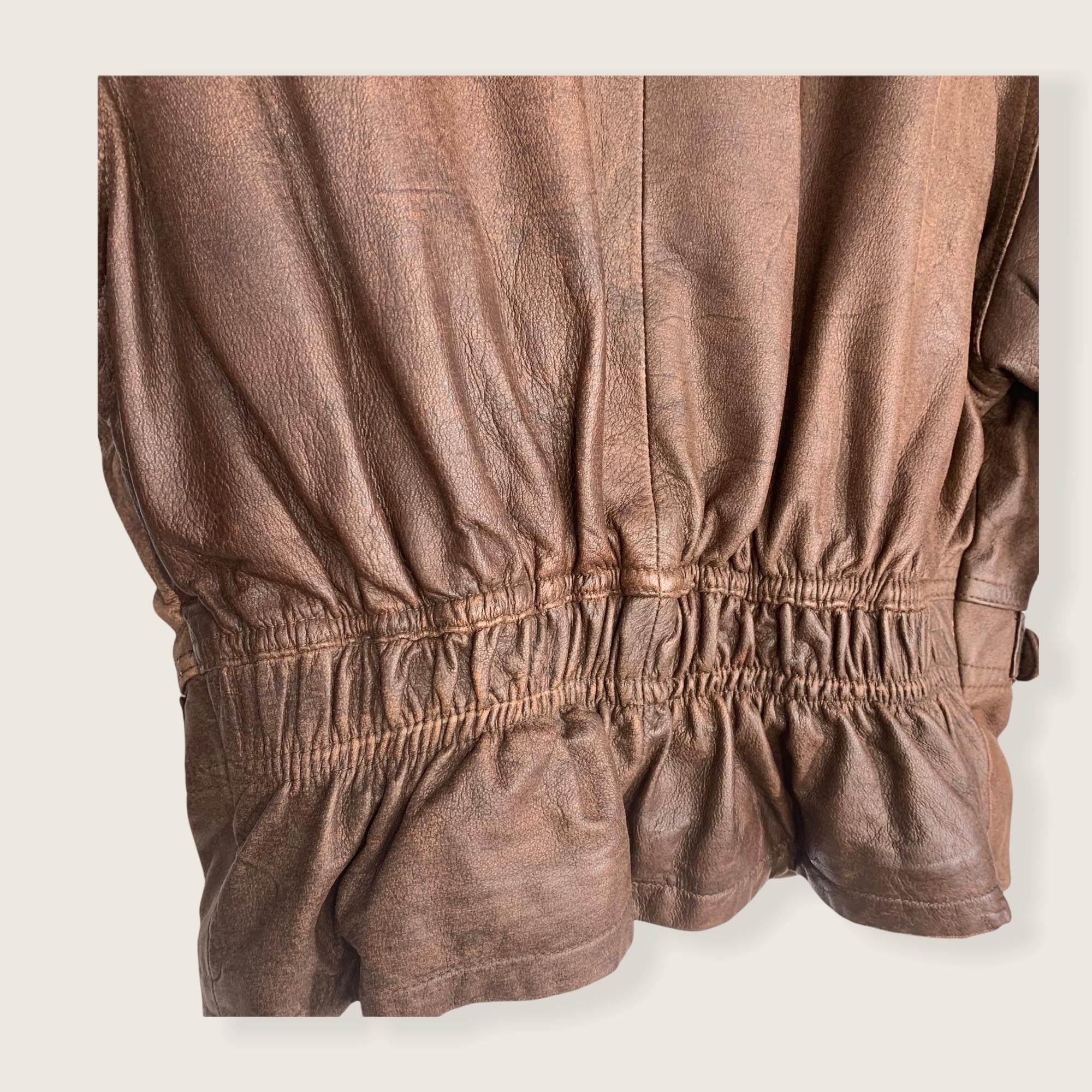 Vintage 80s Adventure Bound Bomber Jacket Small by Wilsons Leather - Image 6