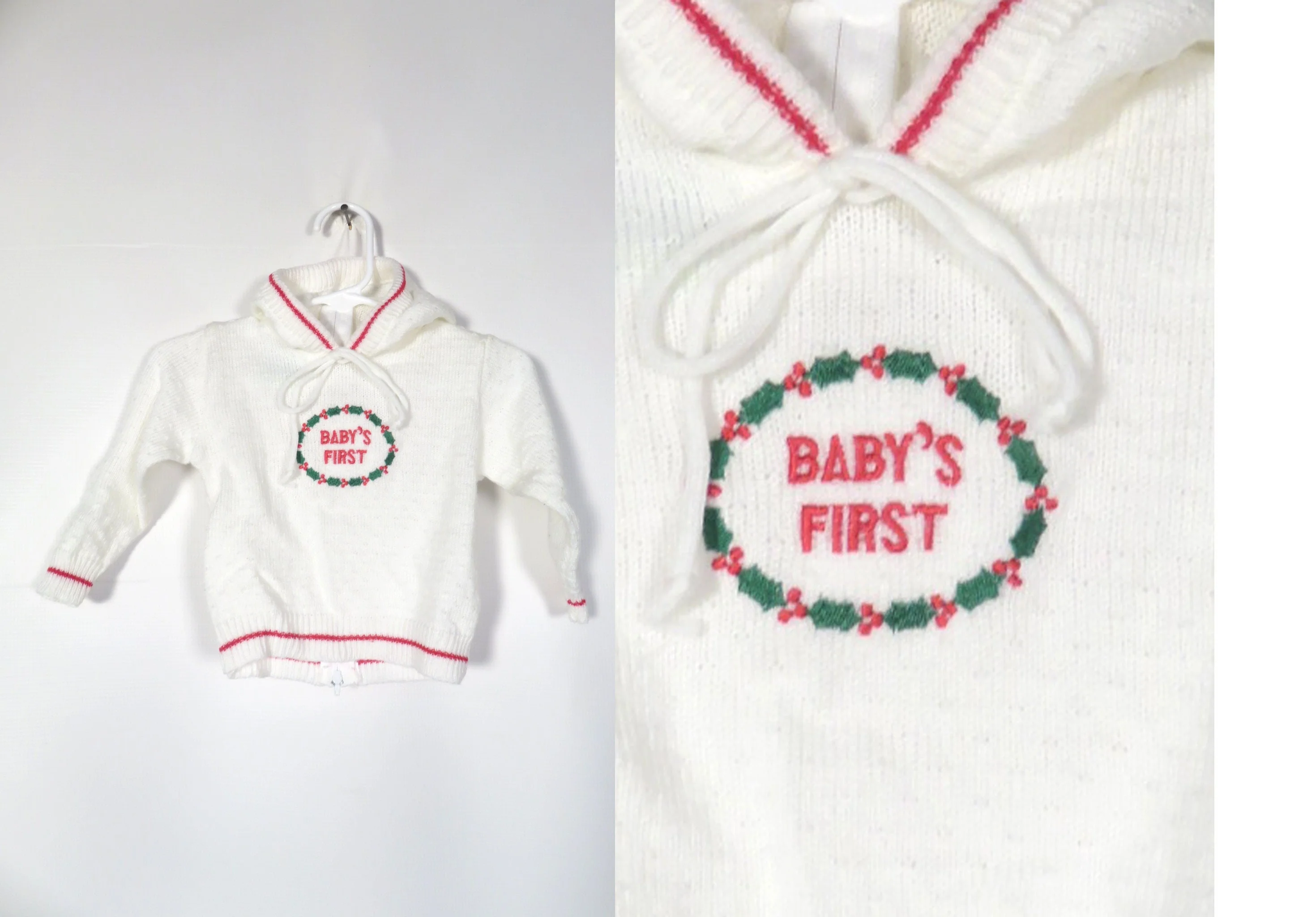 Vintage 80s Baby's First Christmas Sweater Size 6/9m by  Pride n Joy - Image 3