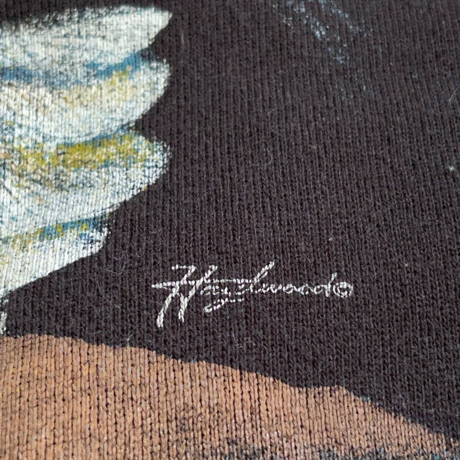 Vintage 80s Bald Eagle Graphic Sweatshirt Black Crew Neck by Hazelwood - Image 5