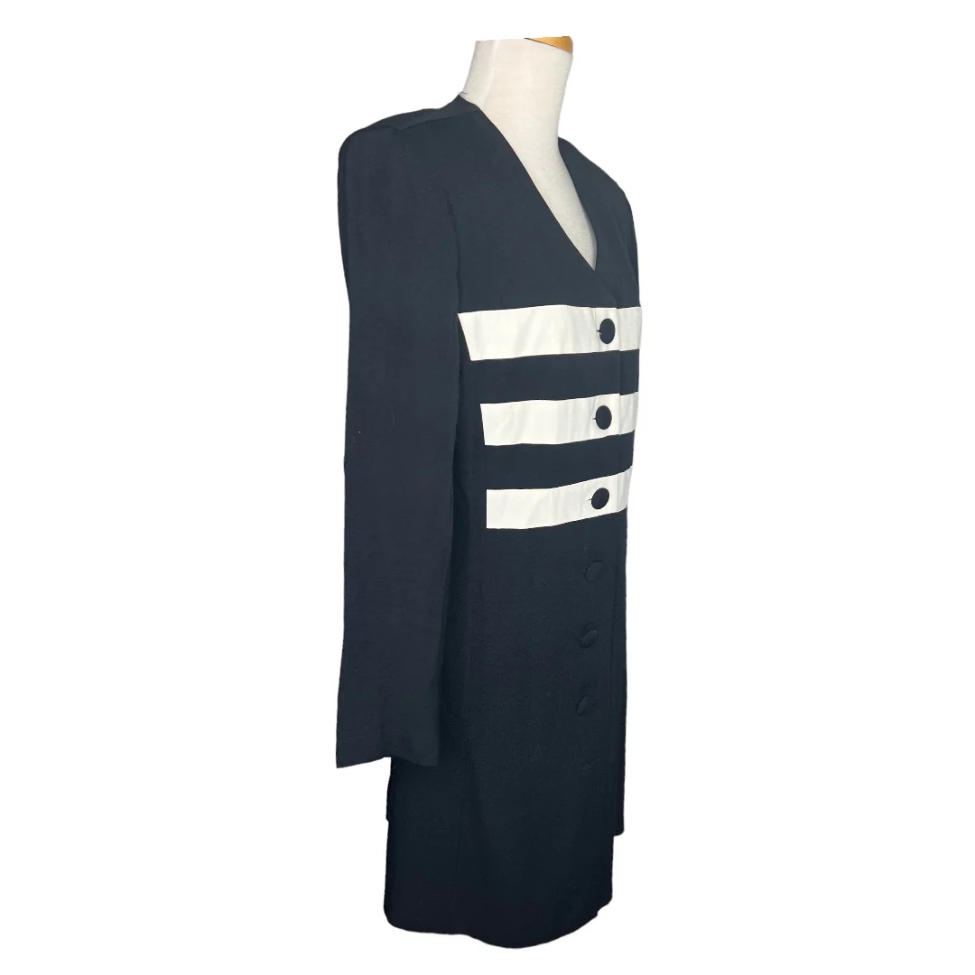 Vintage 80s Black and White Striped Blazer Dress Size 12 by Louis Snyder - Image 6