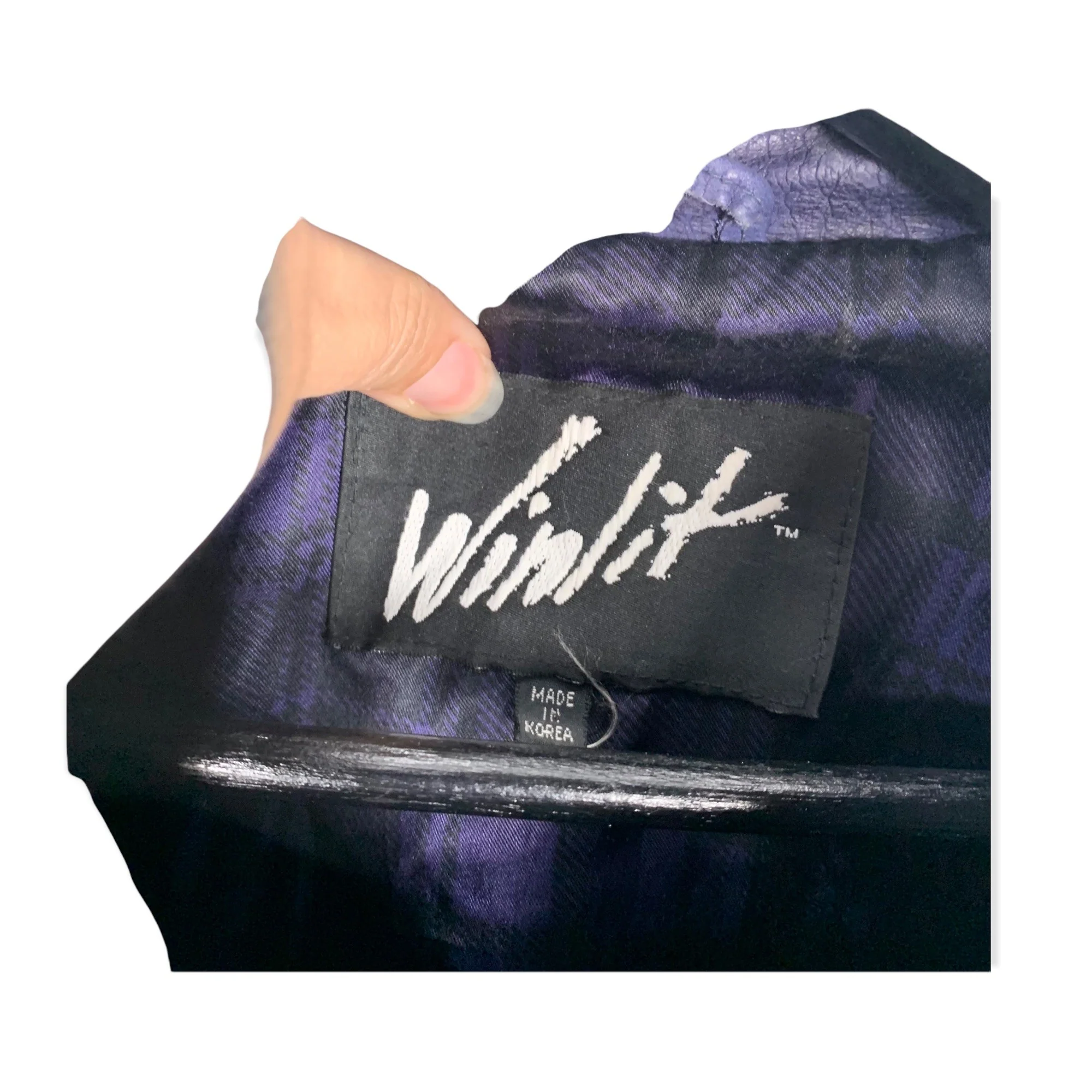 Vintage 80s Black Purple Leather Jacket Medium by Winlit - Image 7