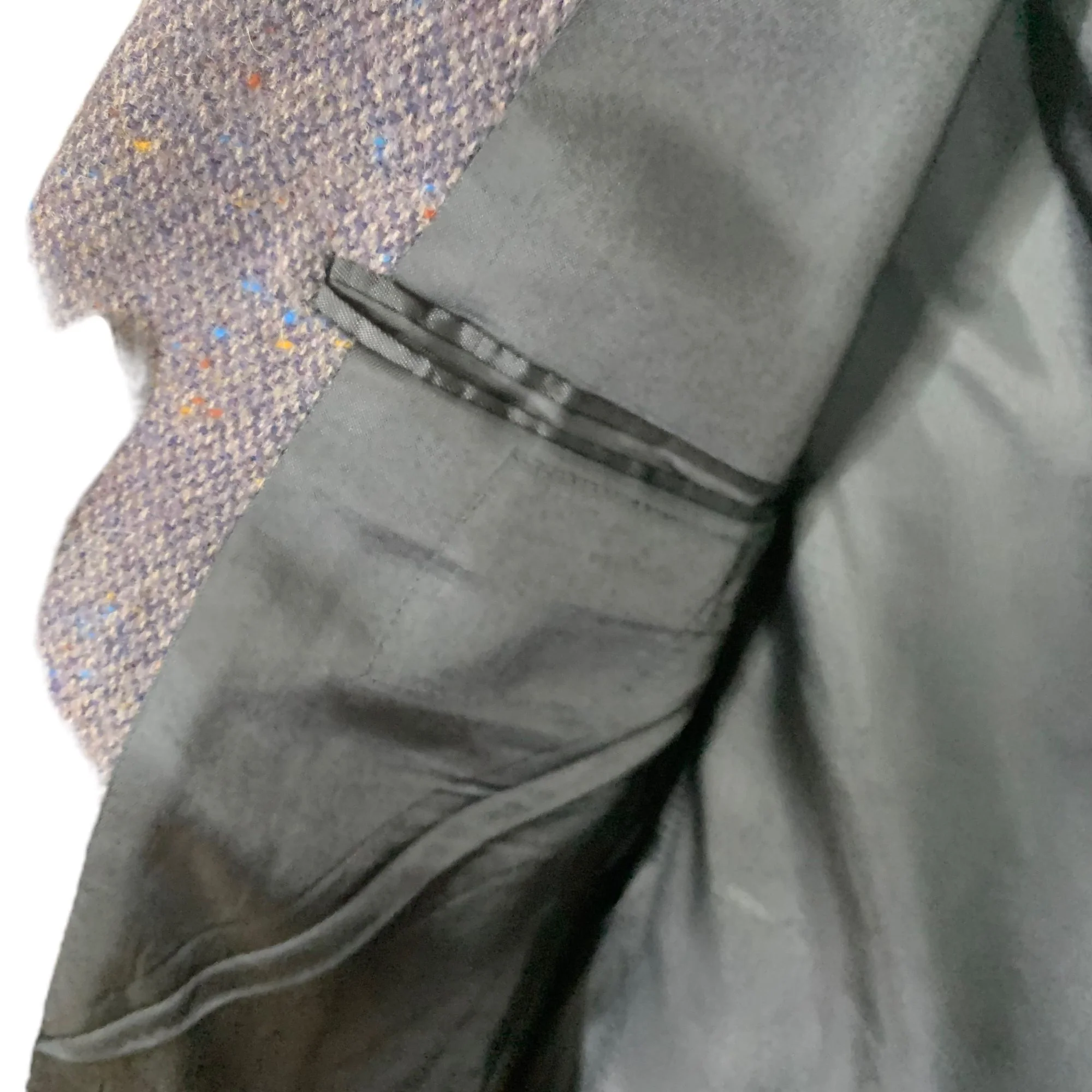 Vintage 80s Blue Lambswool Blend Suede Elbow Patch Sport Coat Xl - Image 5