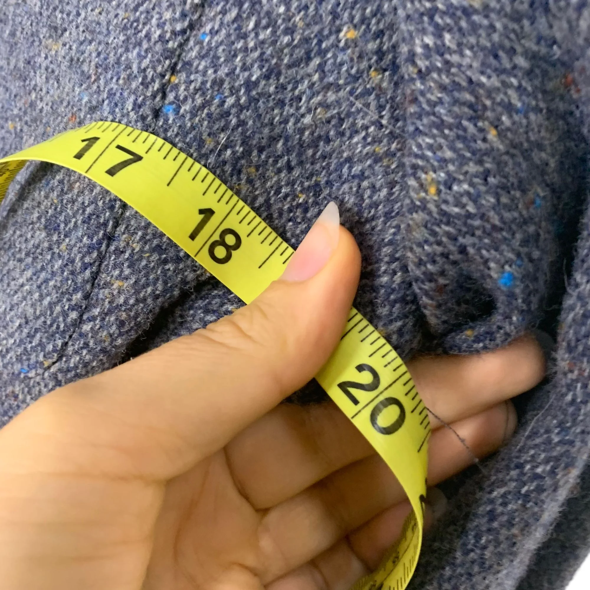 Vintage 80s Blue Lambswool Blend Suede Elbow Patch Sport Coat Xl - Image 7