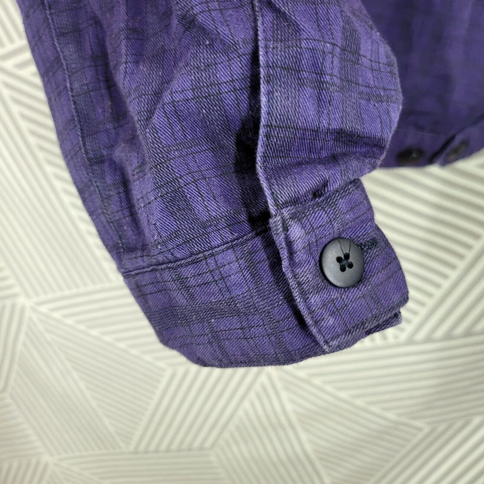 Vintage 80s Bomber Moto Coat Size Medium Mens Purple Plaid Jacket Alt - Image 7