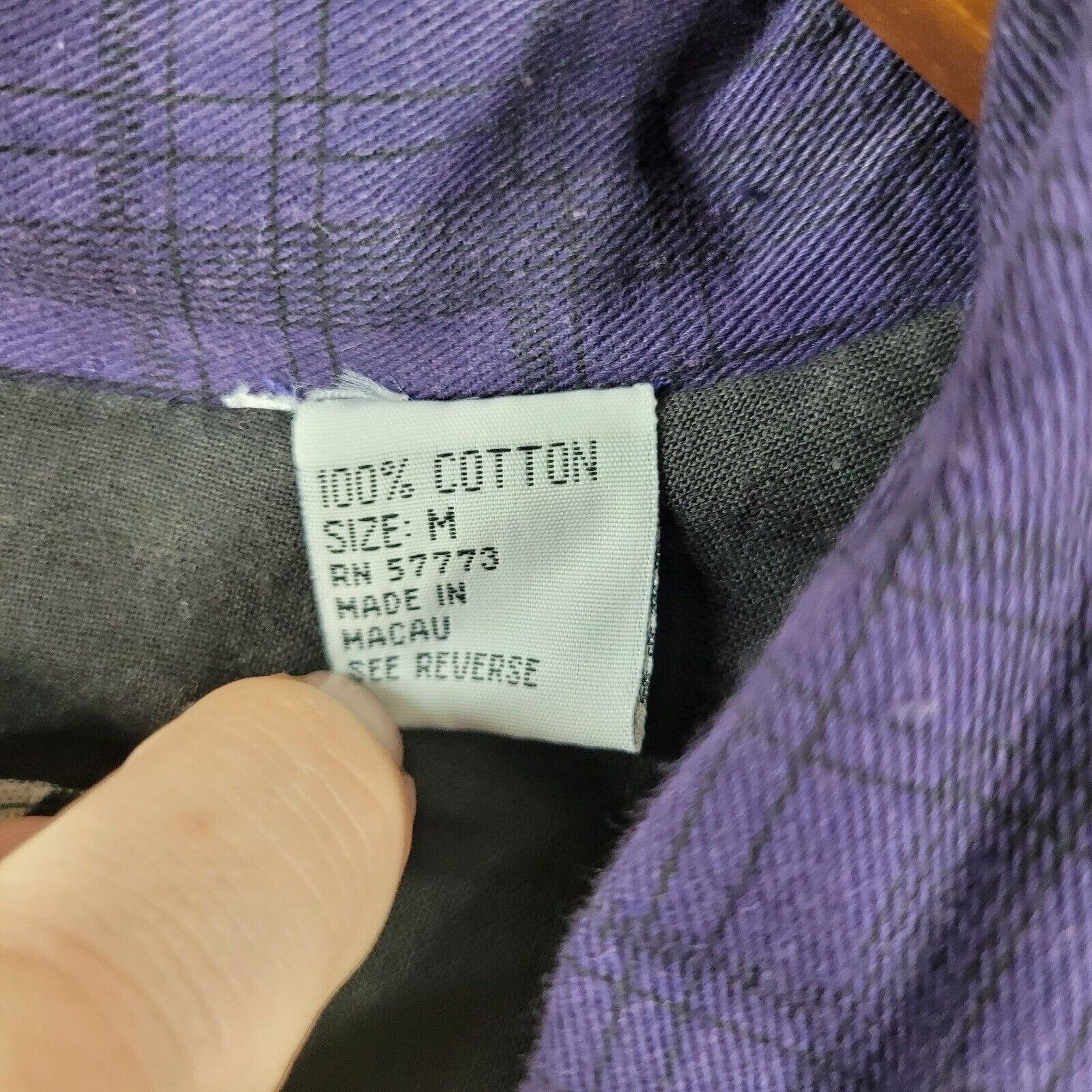 Vintage 80s Bomber Moto Coat Size Medium Mens Purple Plaid Jacket Alt - Image 9
