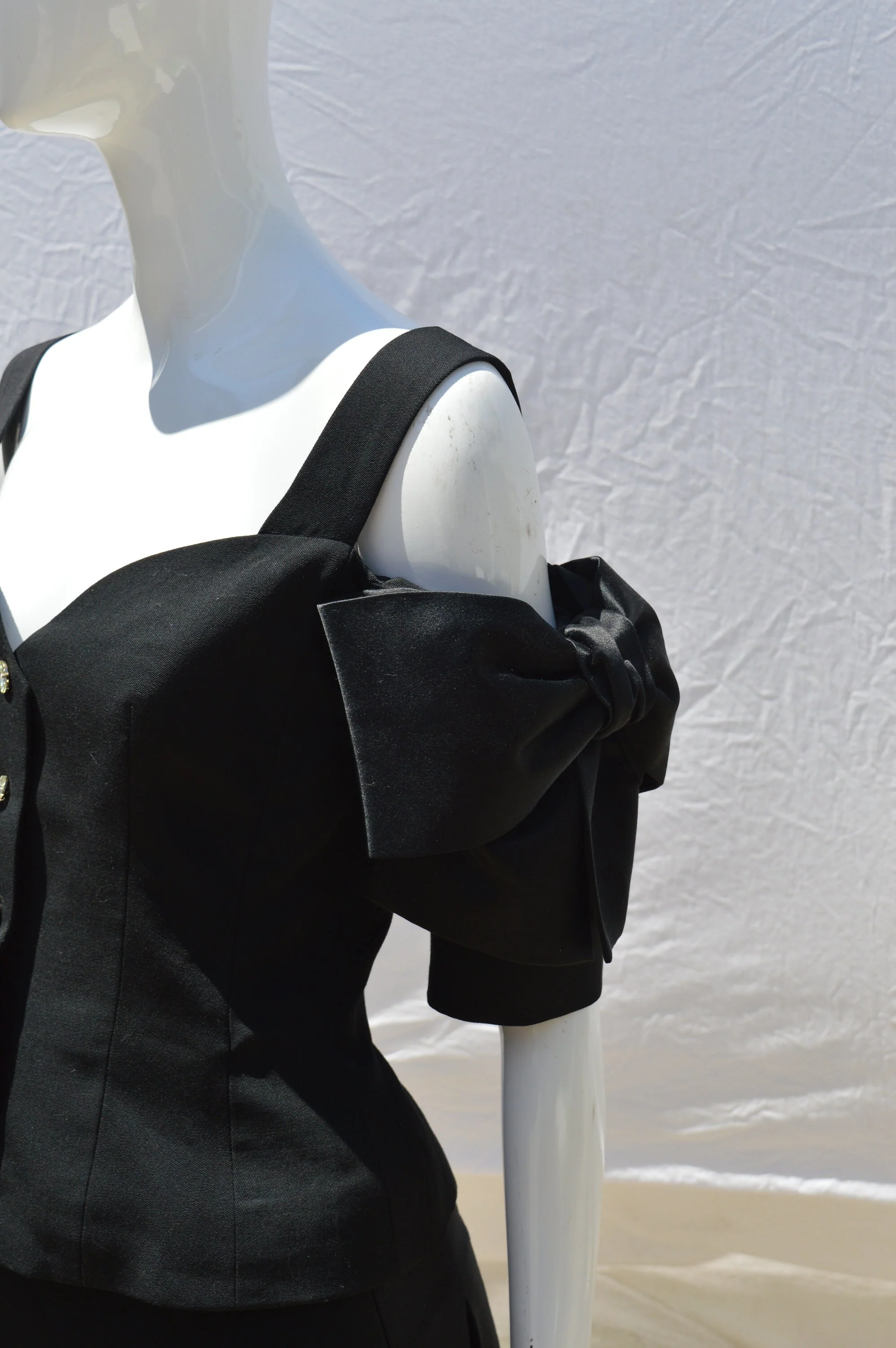 Vintage 80s Boutique Top Blouse Couture Avant- Garde Design Cropped Sexy Top by Jean Louis Scherrer - Image 2