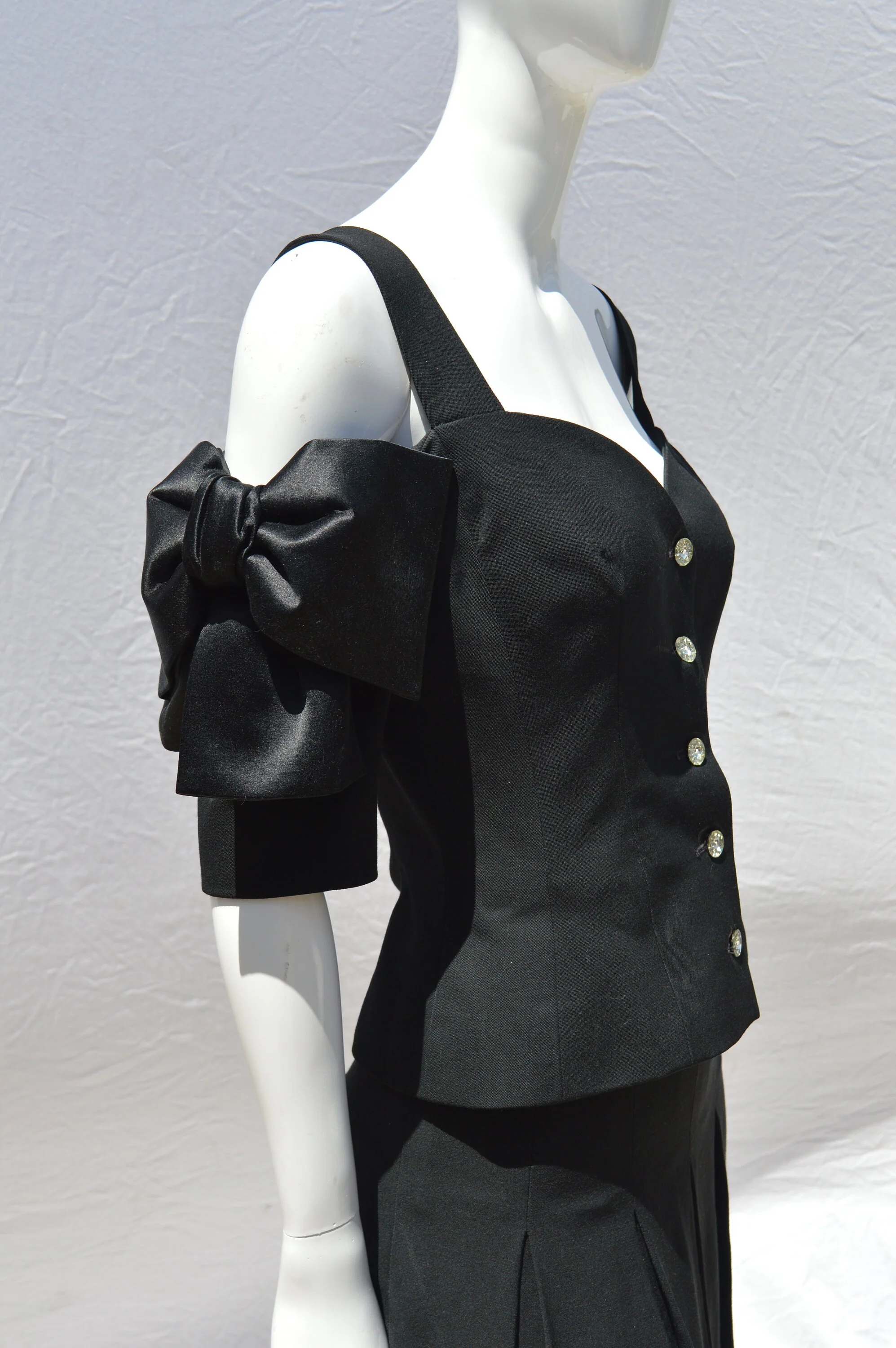 Vintage 80s Boutique Top Blouse Couture Avant- Garde Design Cropped Sexy Top by Jean Louis Scherrer - Image 3