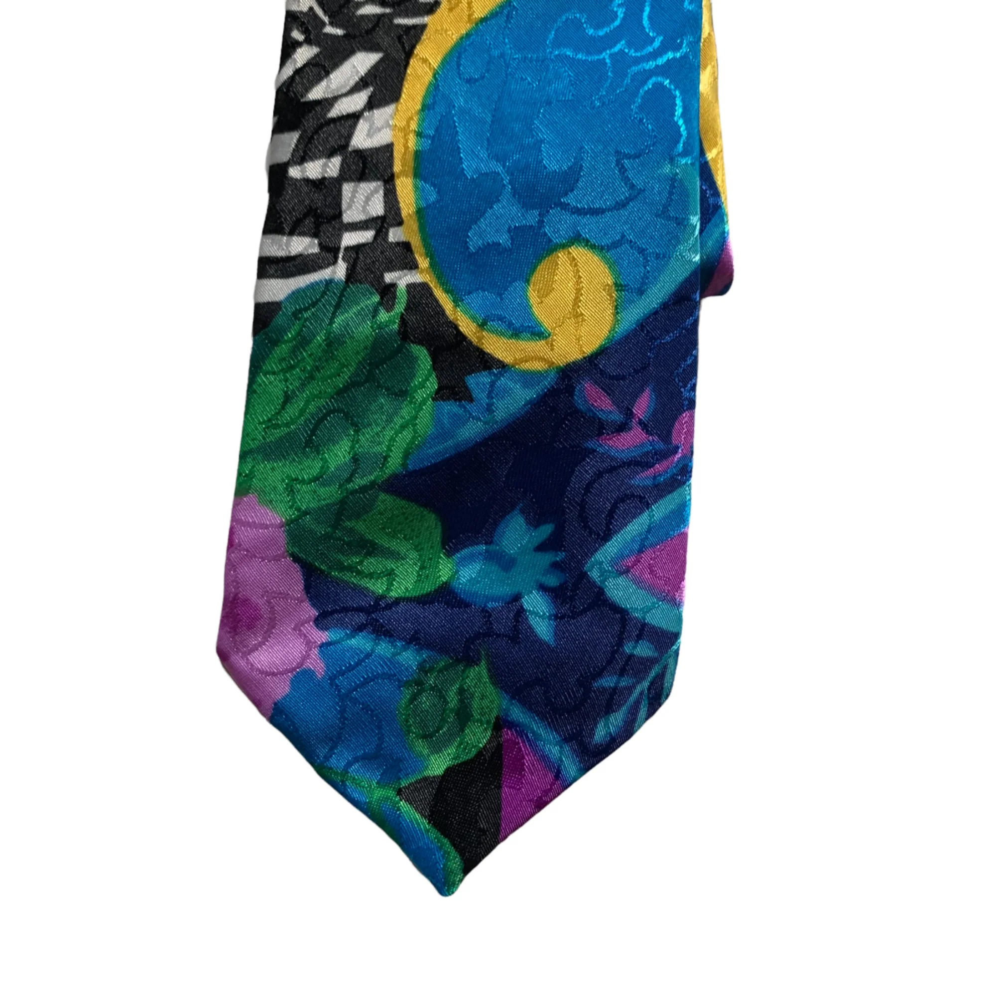 Vintage 80s Bright Print Ties Don Giovanni Tropical with Funky Abstract Bright - Image 7