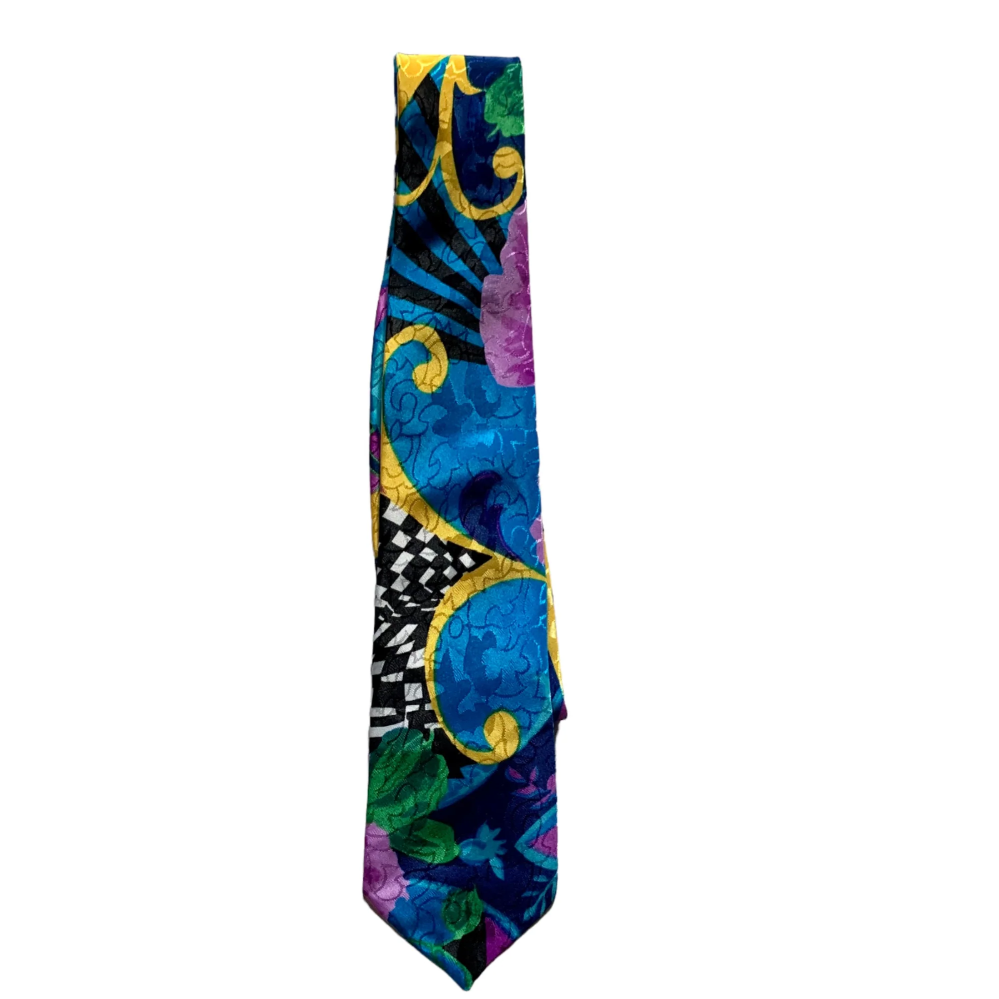 Vintage 80s Bright Print Ties Don Giovanni Tropical with Funky Abstract Bright - Image 8
