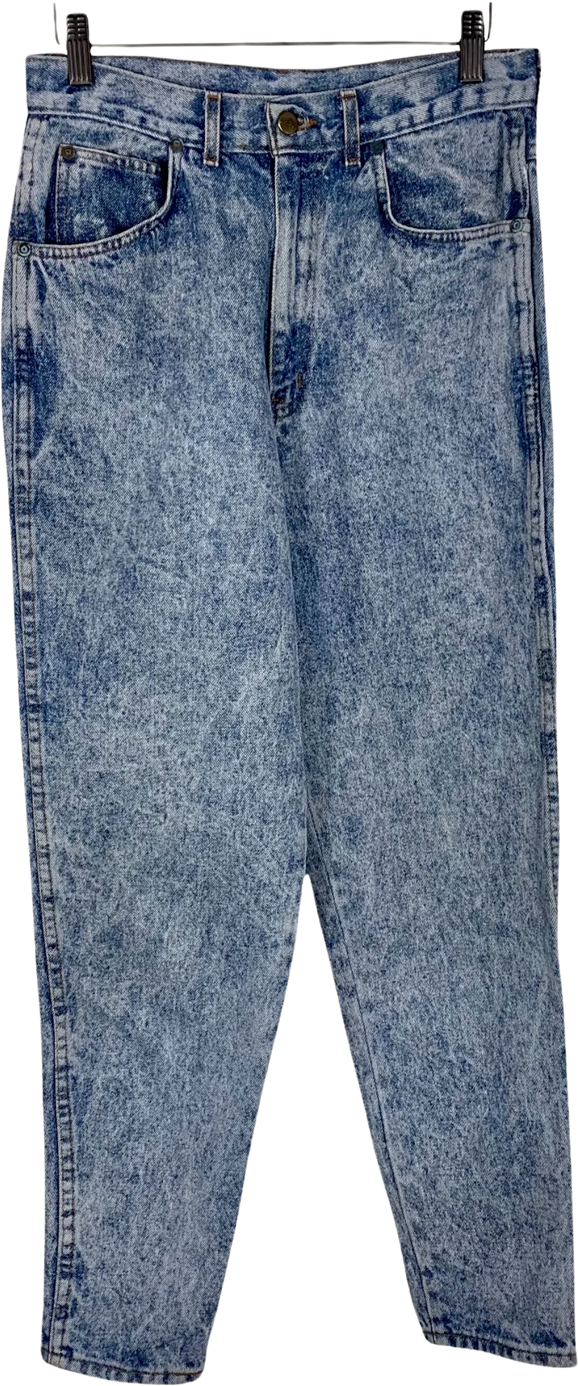 Vintage 80s Chic Blue Acid Wash High Rise Mom Jeans 12