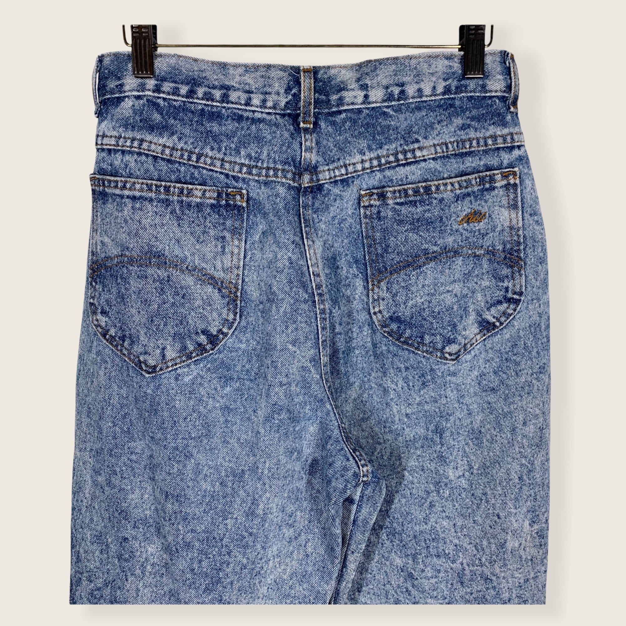 Vintage 80s Chic Blue Acid Wash High Rise Mom Jeans 12 - Image 4