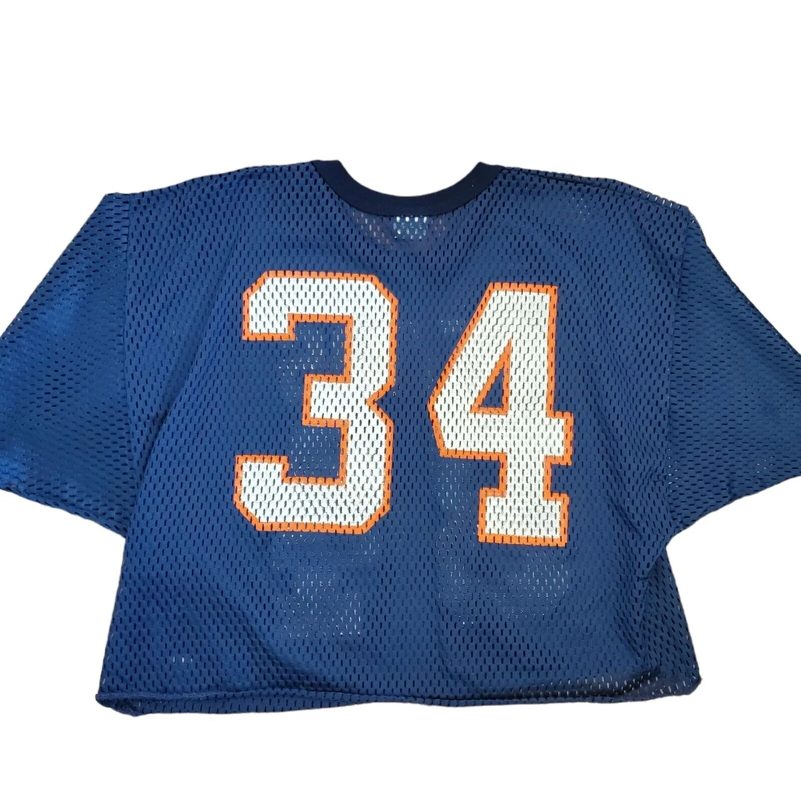 Vintage 80s Chicago Bears Walter Payton Mesh Cropped Jersey Sand Knit Sz Large by McGregor - Image 2