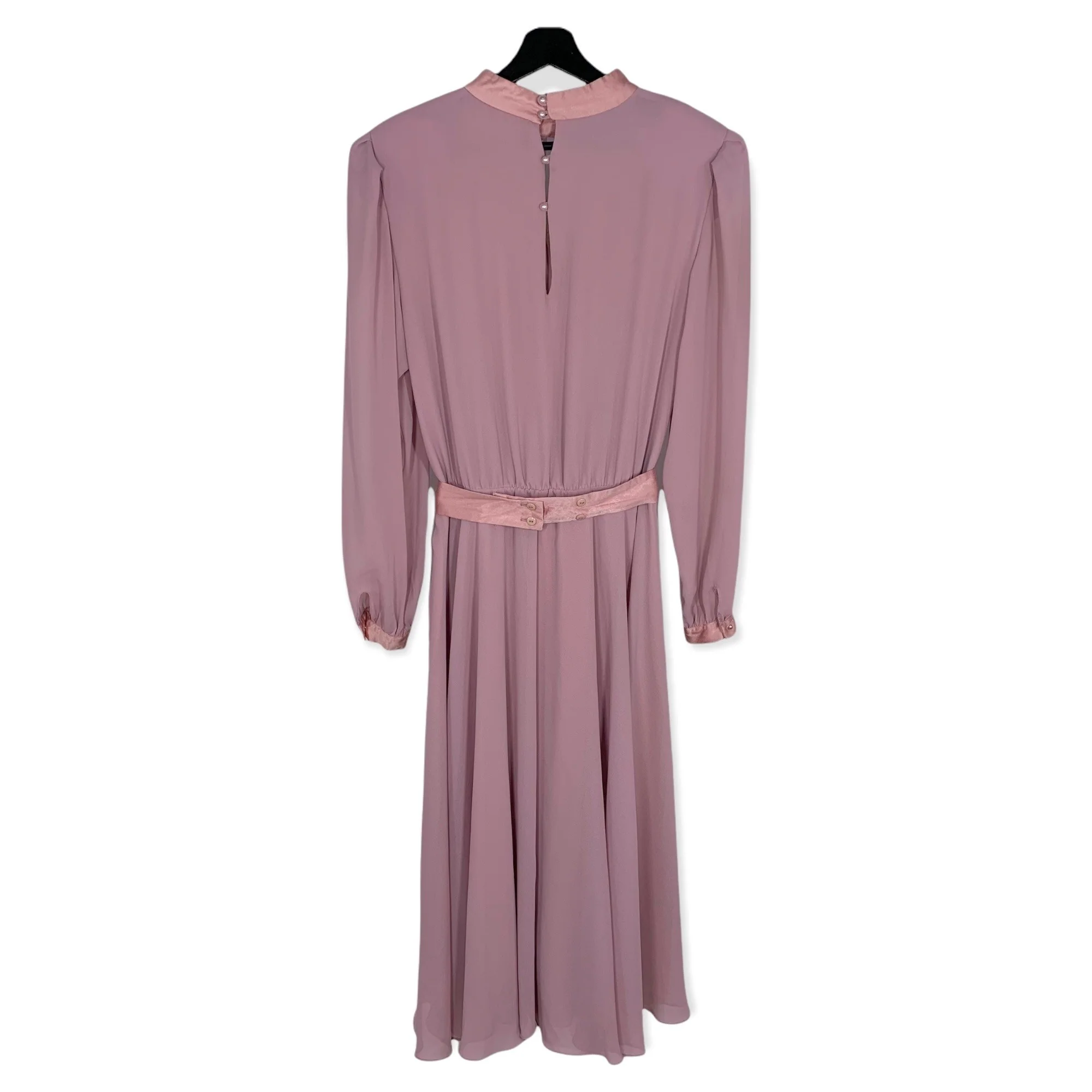 Vintage 80s Chiffon Keyhole Maxi Dress Medium by Ursula - Image 2