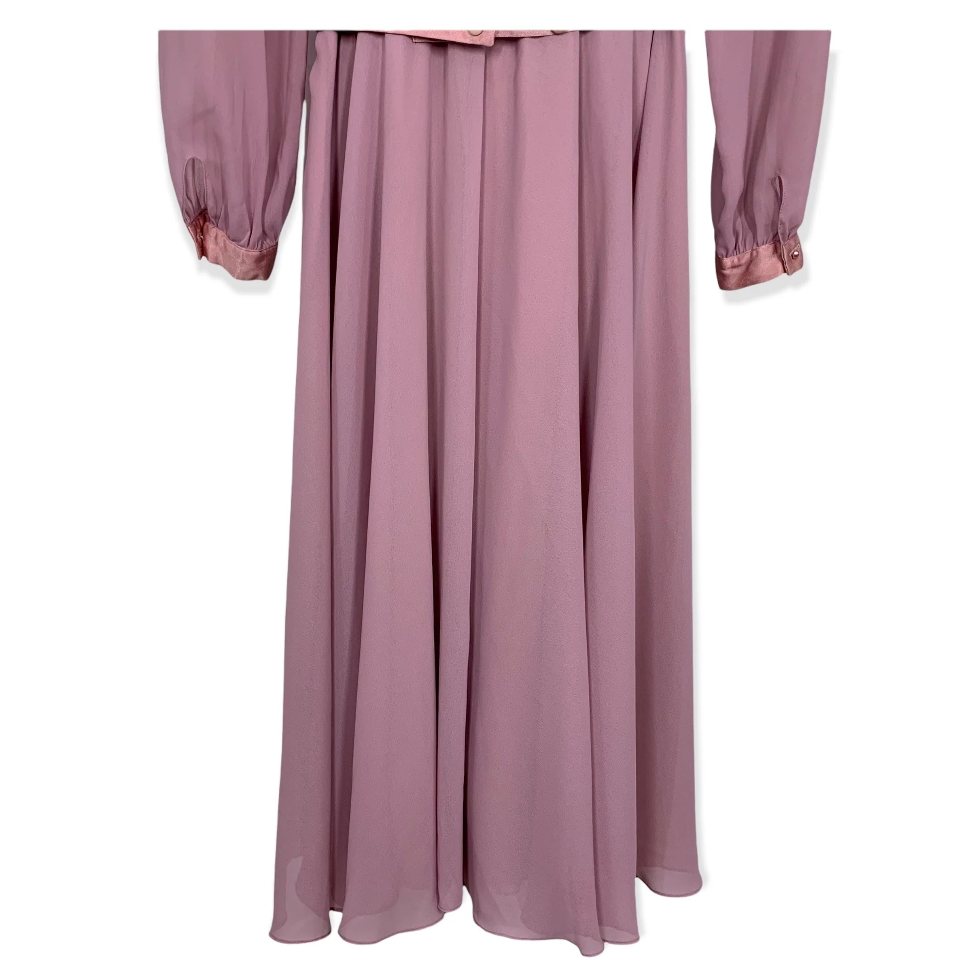 Vintage 80s Chiffon Keyhole Maxi Dress Medium by Ursula - Image 6