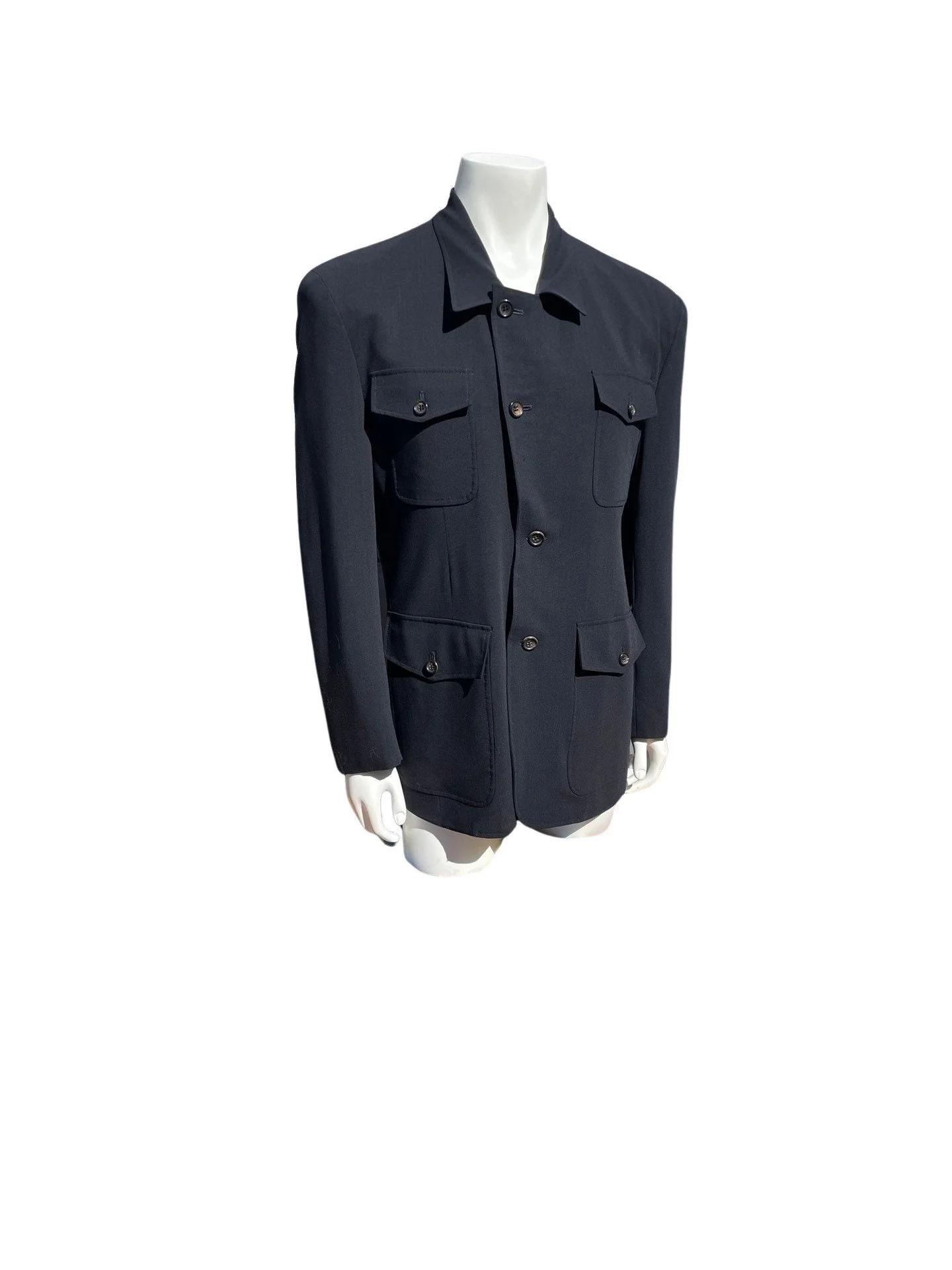 Vintage 80s Comme Des Garcons Homme Plus Summer Blazer 4 Pockets Hunter Jacket Buttonhole Open Lapels Size M by Comme Des Garcons - Image 5
