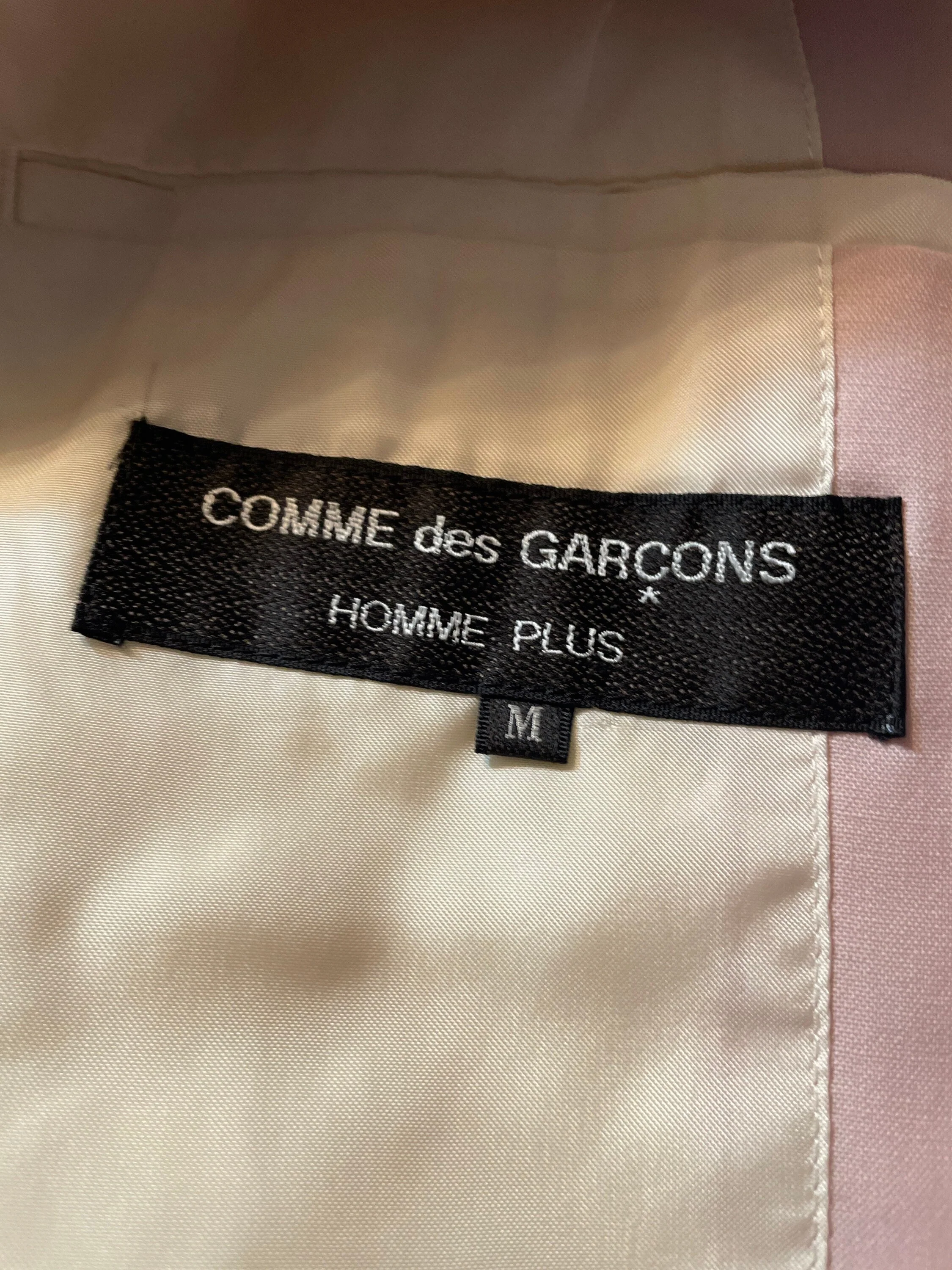Vintage 80s Comme Des Garcons Homme Summer Pink Blazer Jacket Size M Light Wool by Comme Des Garcons - Image 10