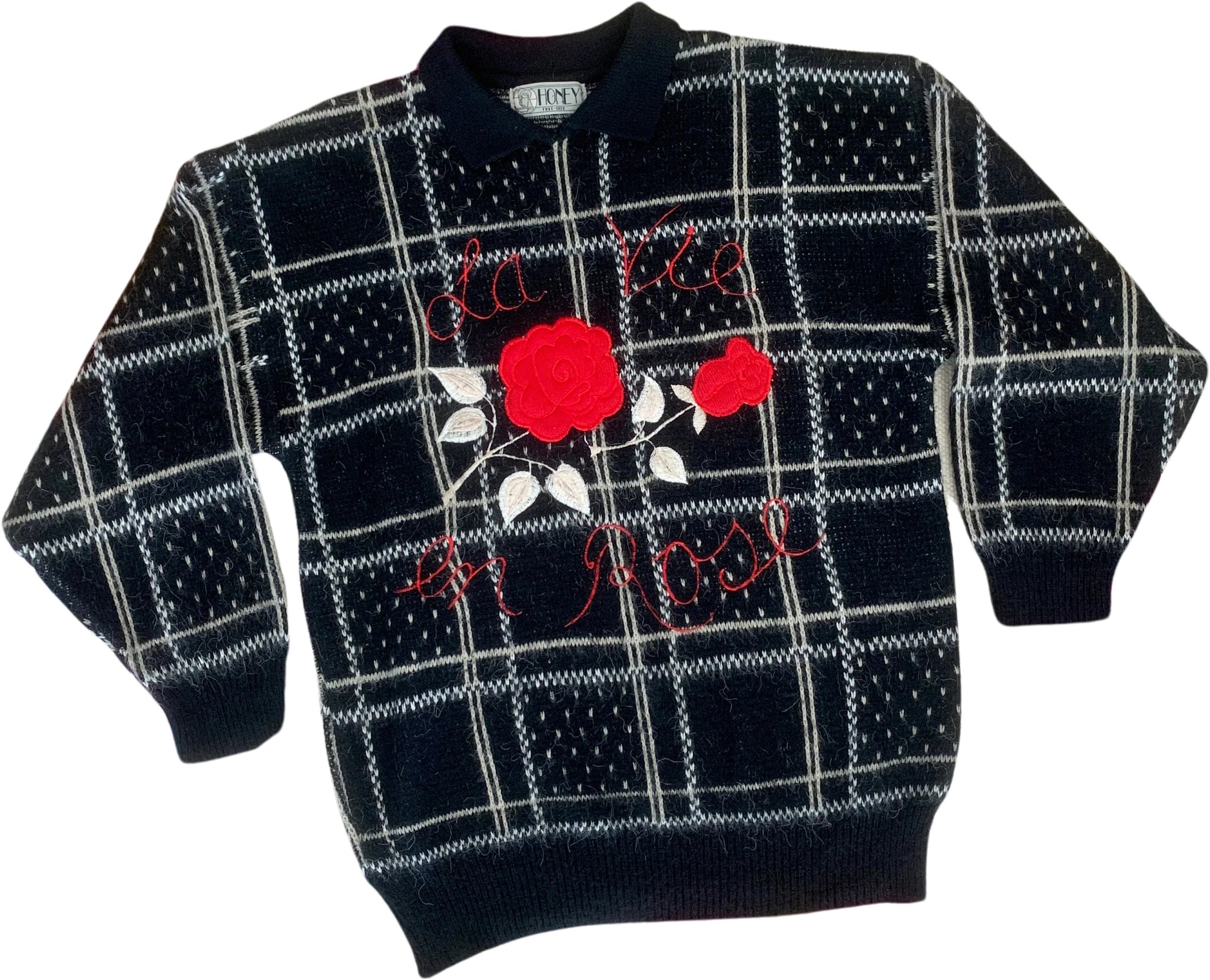 Vintage 80s Cozy La Vie En Rose Pullover Sweater Sz M / L by Honey