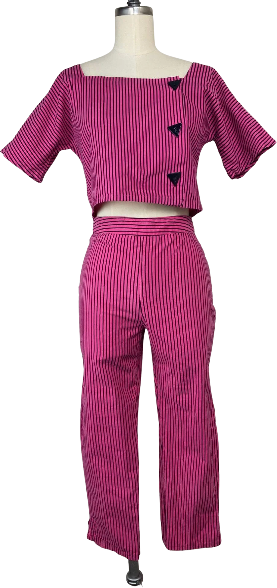Vintage 80s Crop Top and Pants Set by En Chante